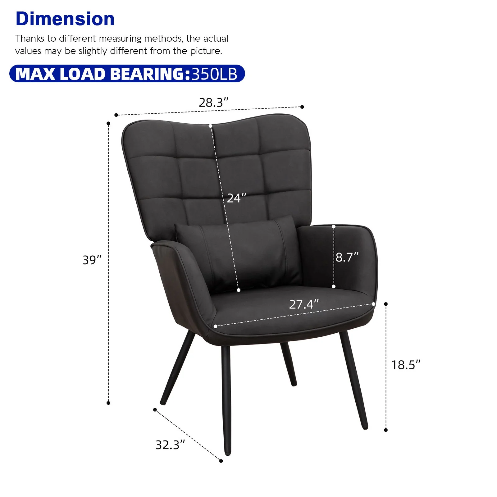 Modern Accent Arm Chair High Back With Metal Legs And Soft Padded - Image 2