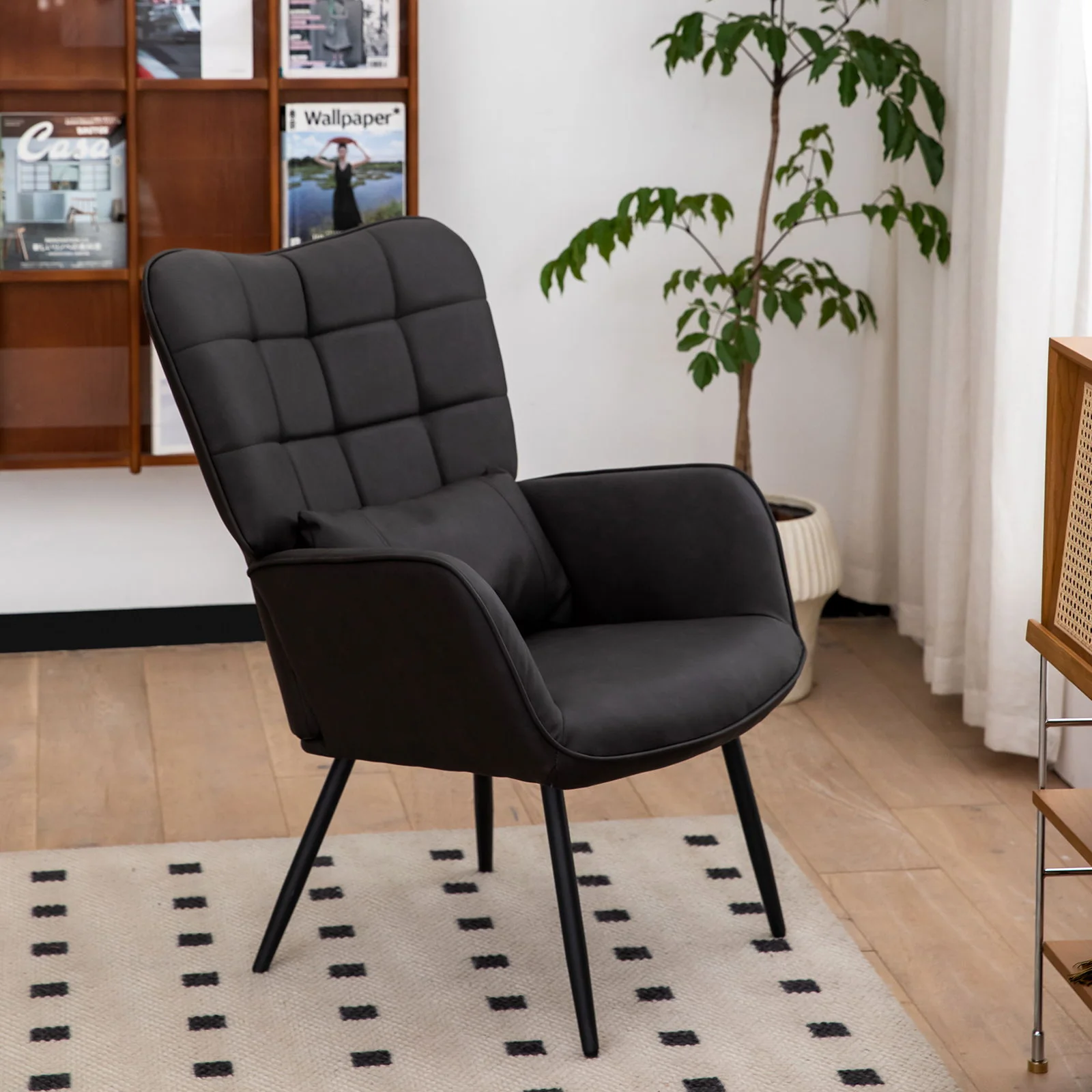 Modern Accent Arm Chair High Back With Metal Legs And Soft Padded - Image 4