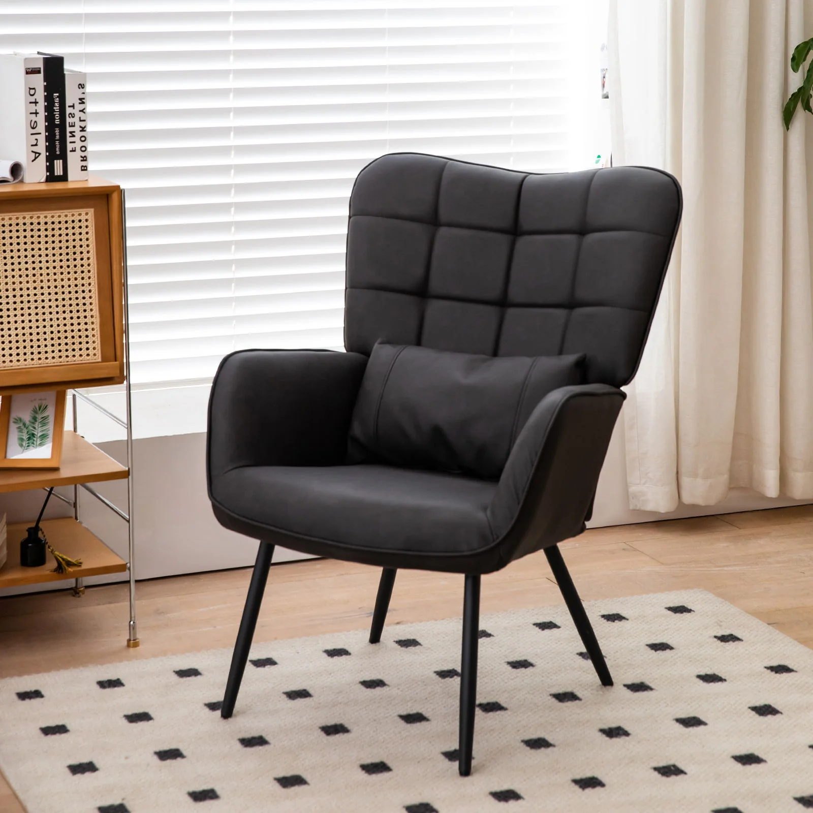 Modern Accent Arm Chair High Back With Metal Legs And Soft Padded - Image 7
