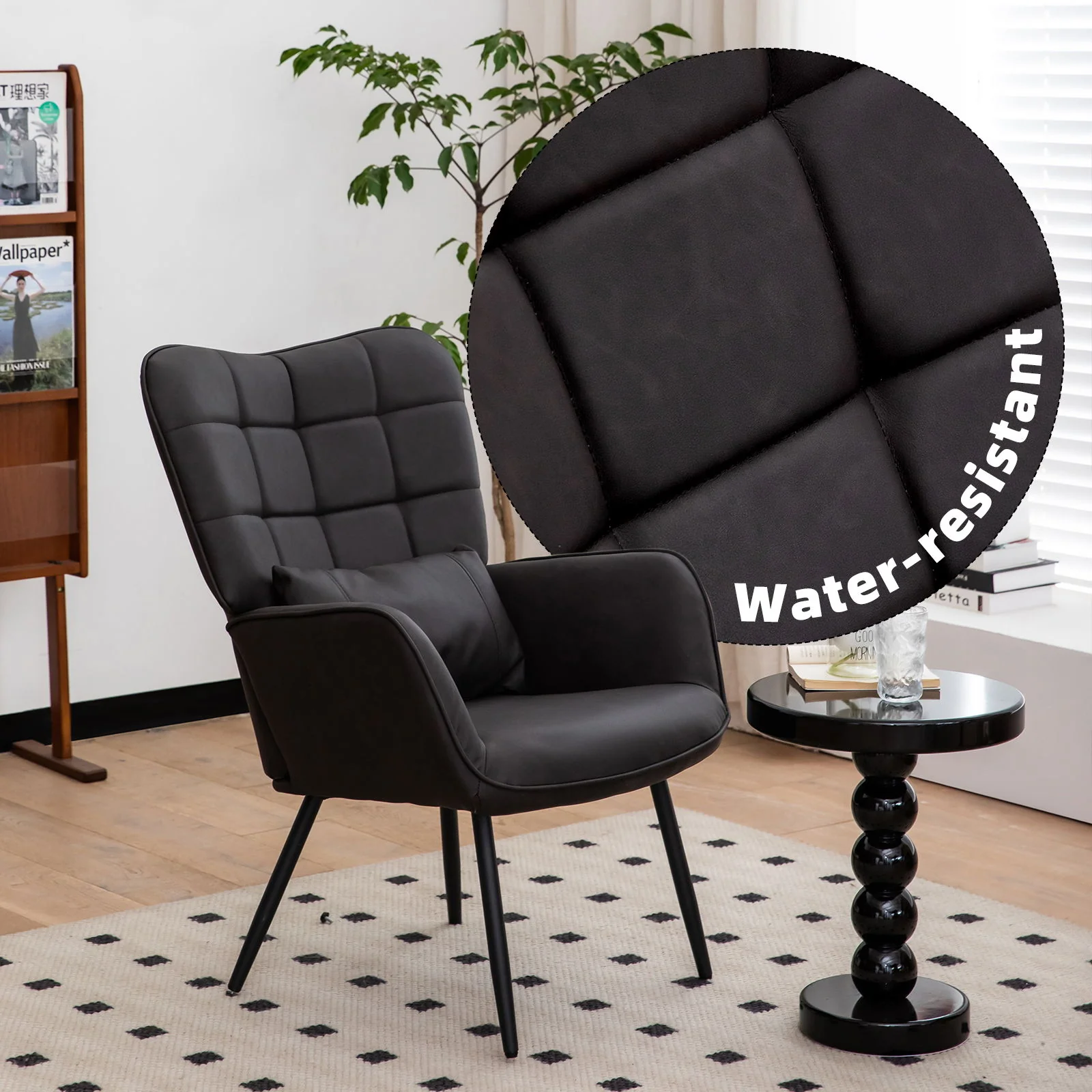 Modern Accent Arm Chair High Back With Metal Legs And Soft Padded - Image 8