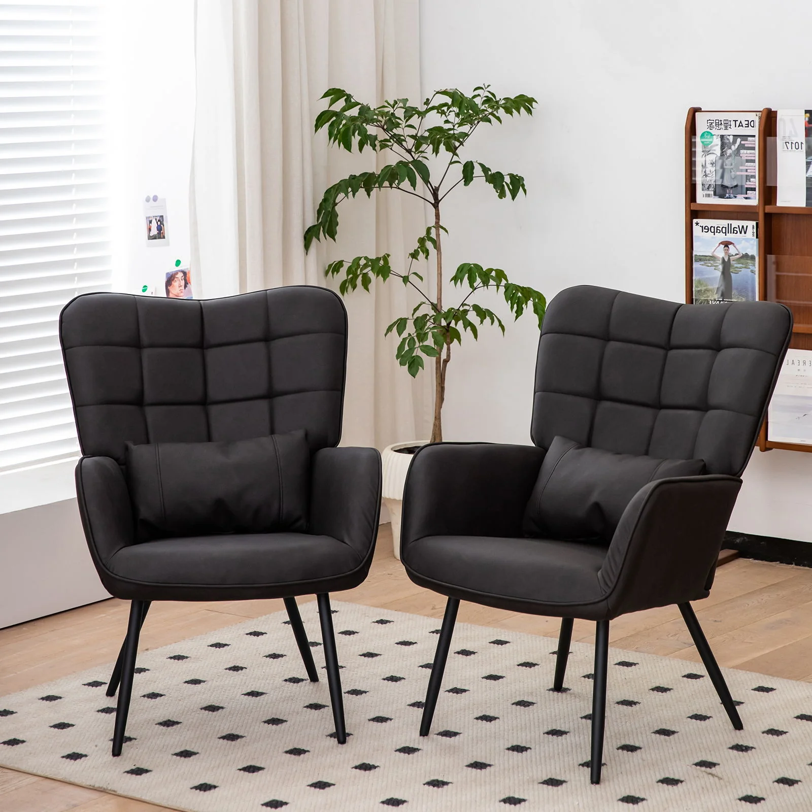 Modern Accent Arm Chair High Back With Metal Legs And Soft Padded - Image 9