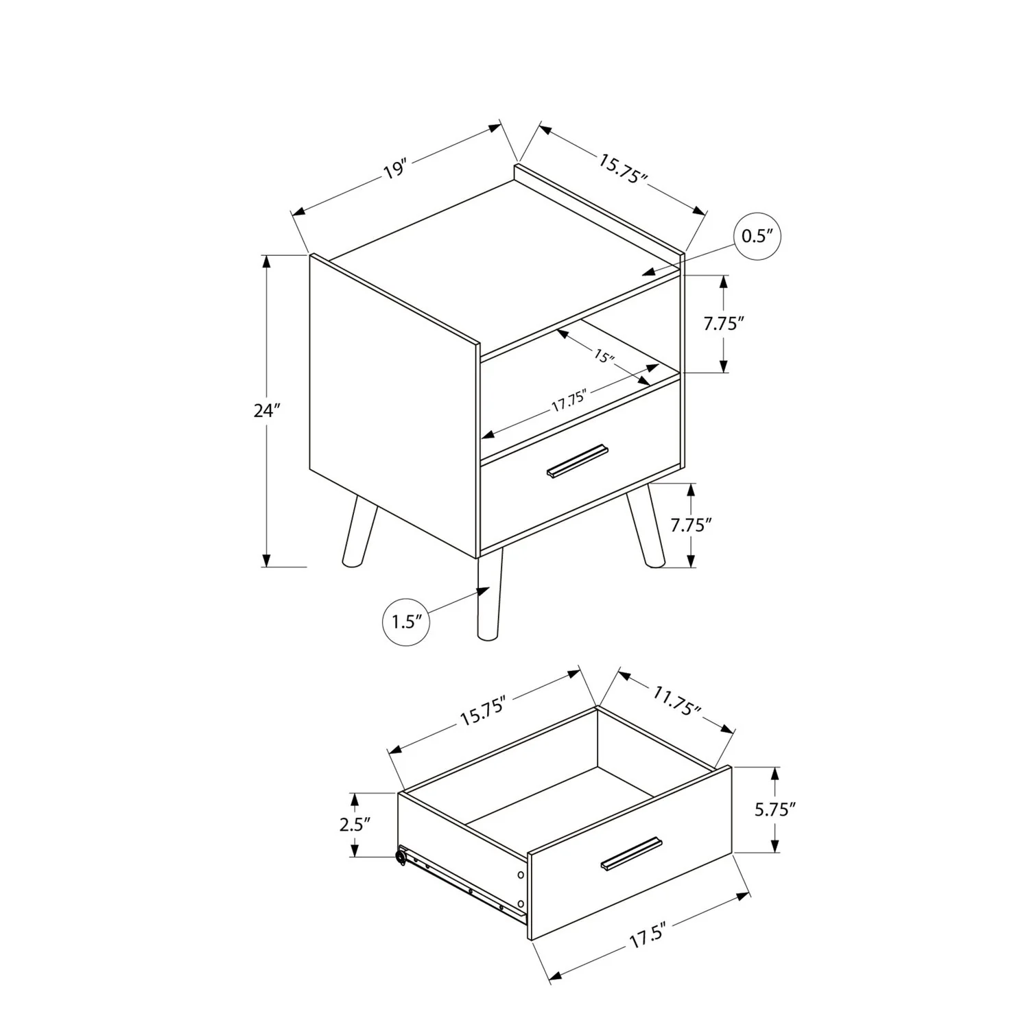 Modern Accent Table With Storage Drawer - Image 14