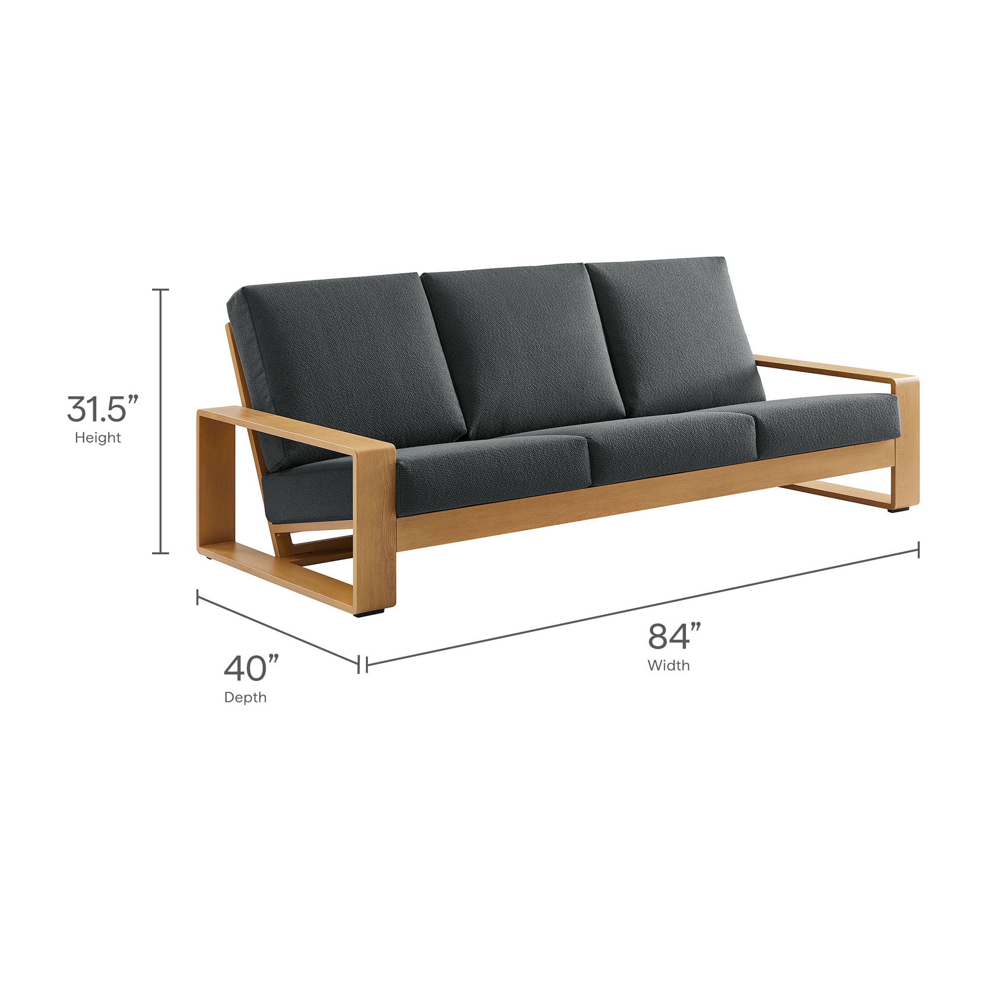 Modern Aluminum Faux Wood Outdoor Patio Furniture Set for Backyard and Deck - Image 9