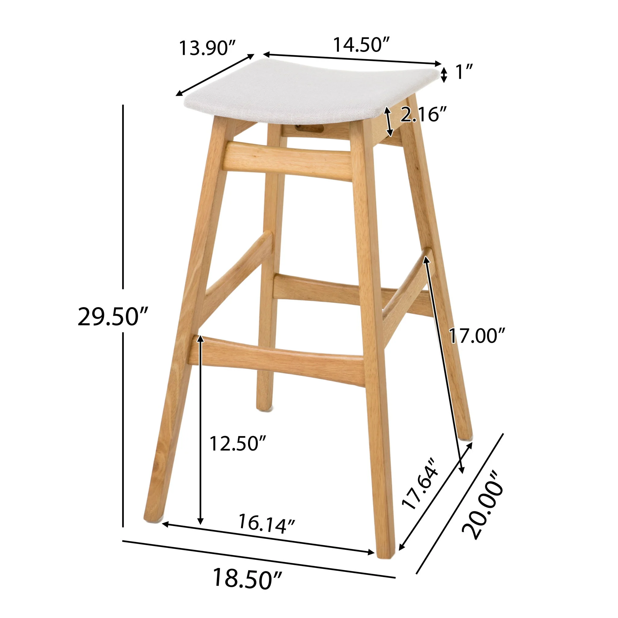 Modern Bar Stool Set With Upholstered Seating - Image 6