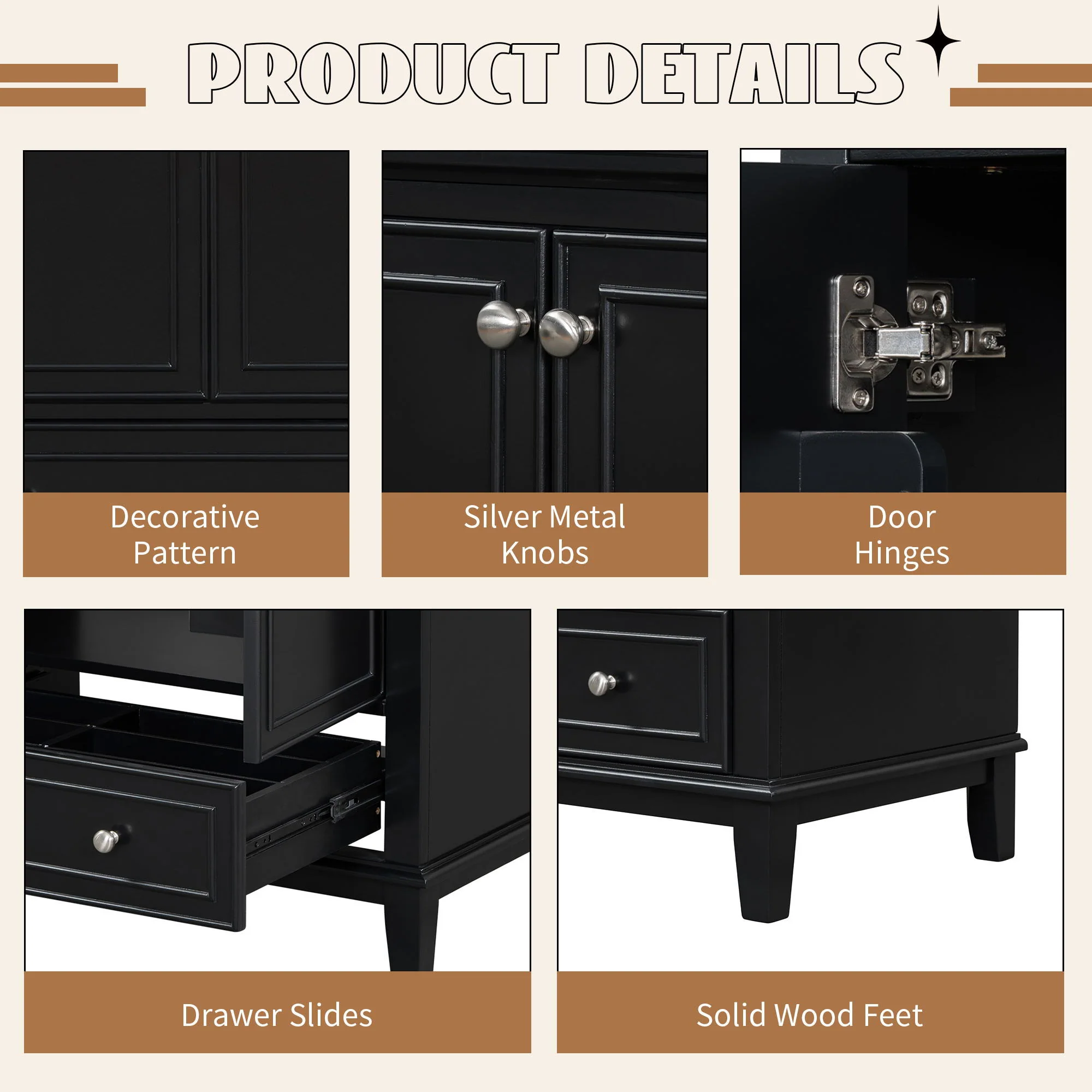 Modern Bathroom Vanity Base Only With Doors And Drawer - Image 24