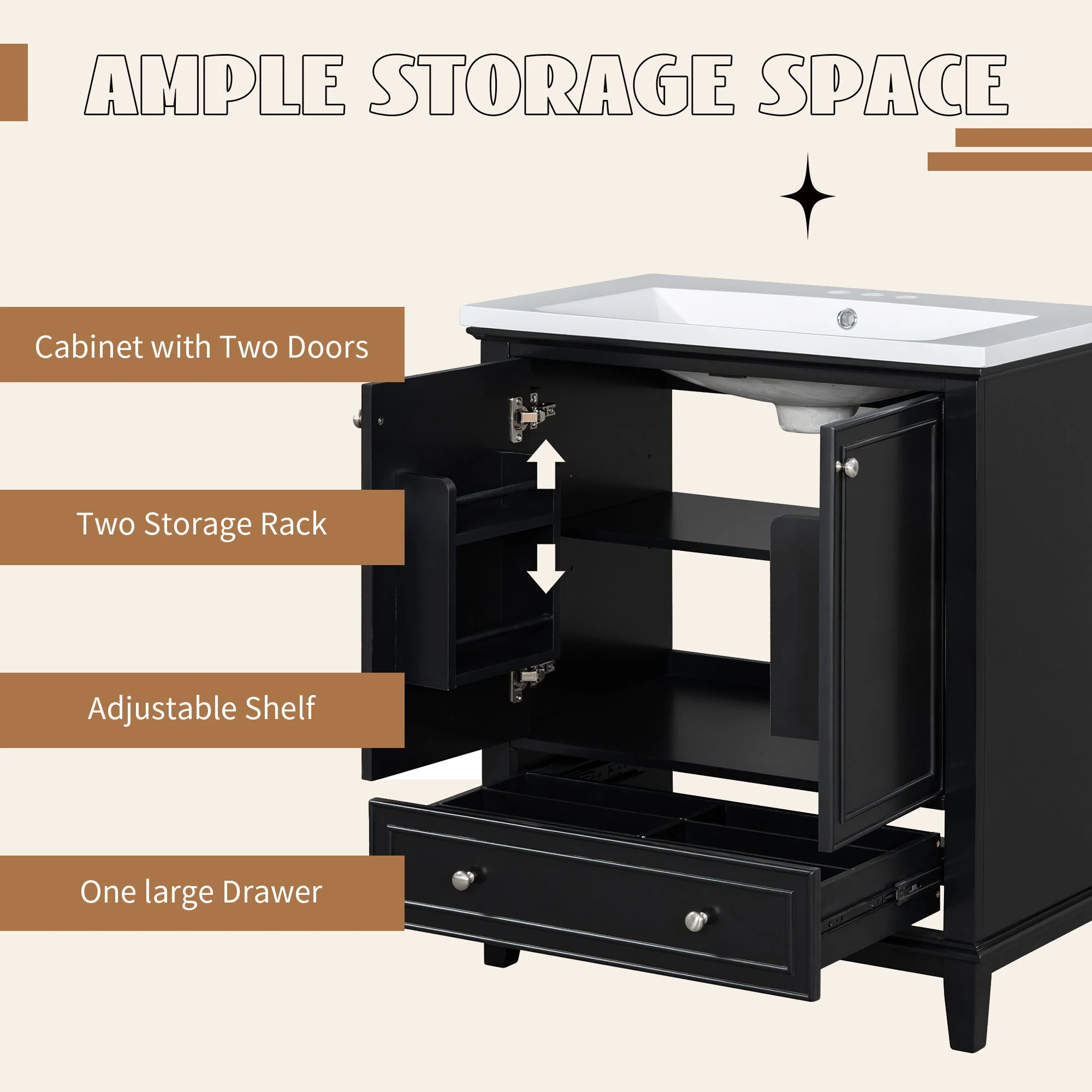 Modern Bathroom Vanity Base Only With Doors And Drawer - Image 30