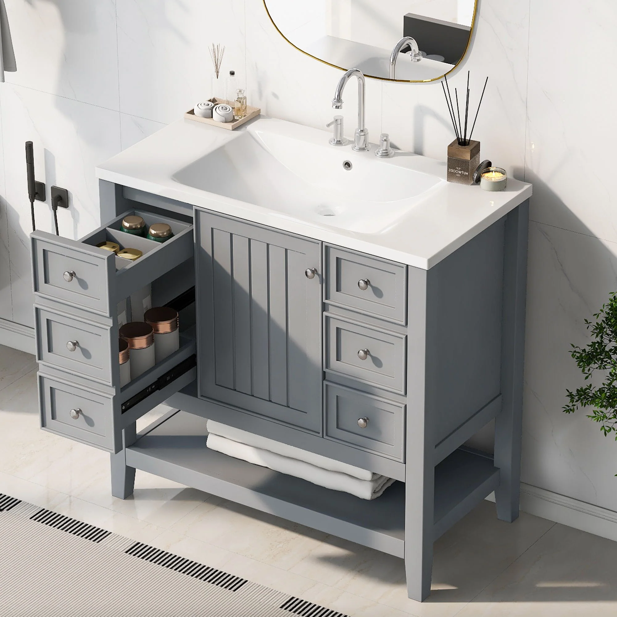 Modern Bathroom Vanity With Sink - Image 12