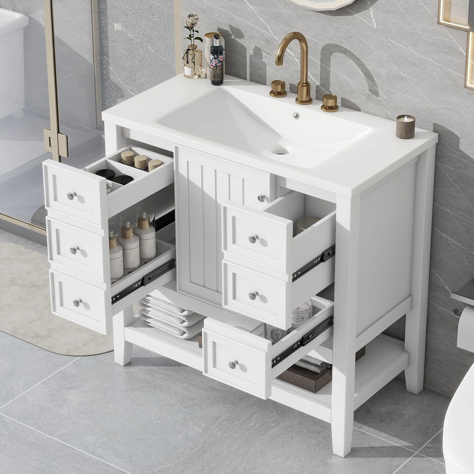 Modern Bathroom Vanity With Sink - Image 13