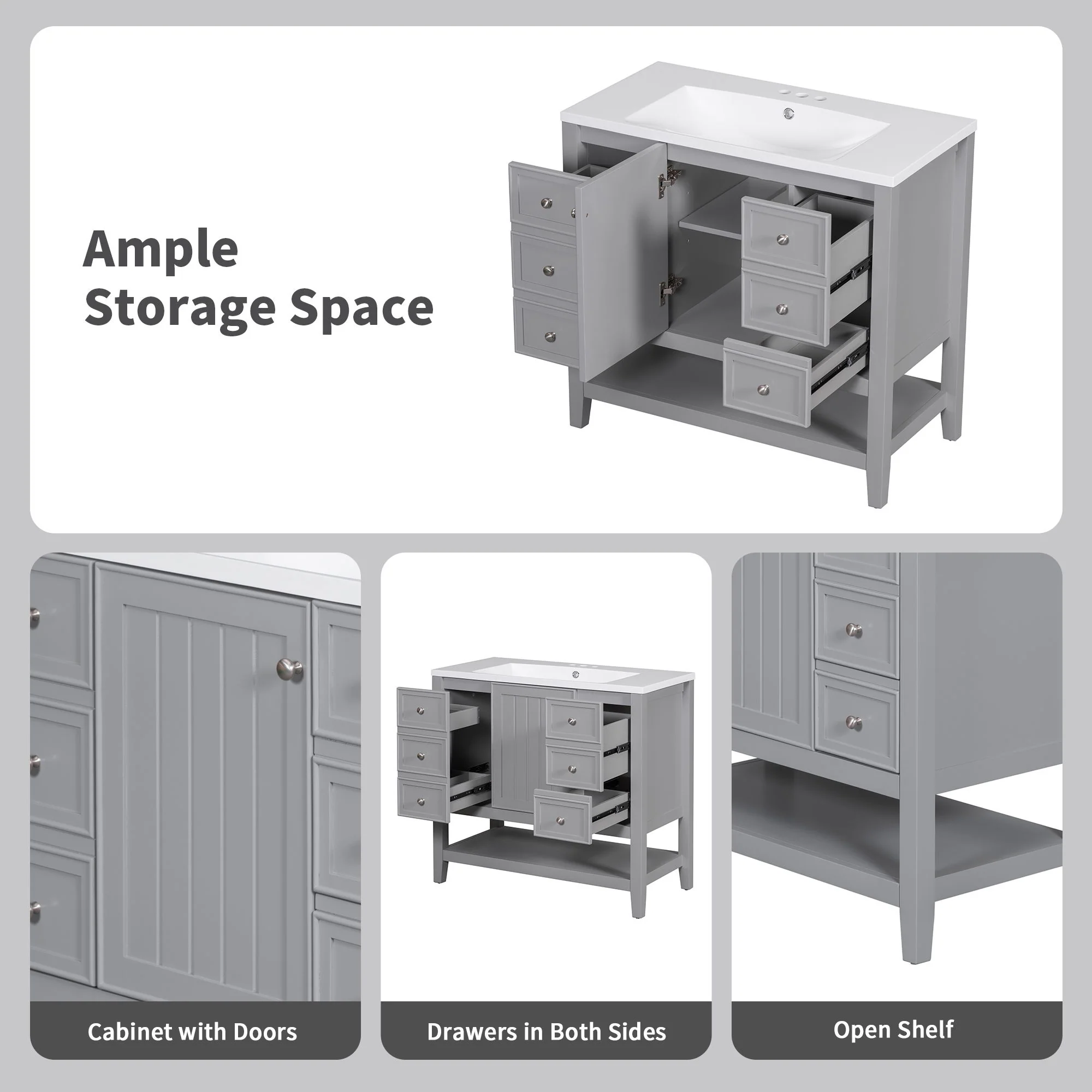 Modern Bathroom Vanity With Sink - Image 14