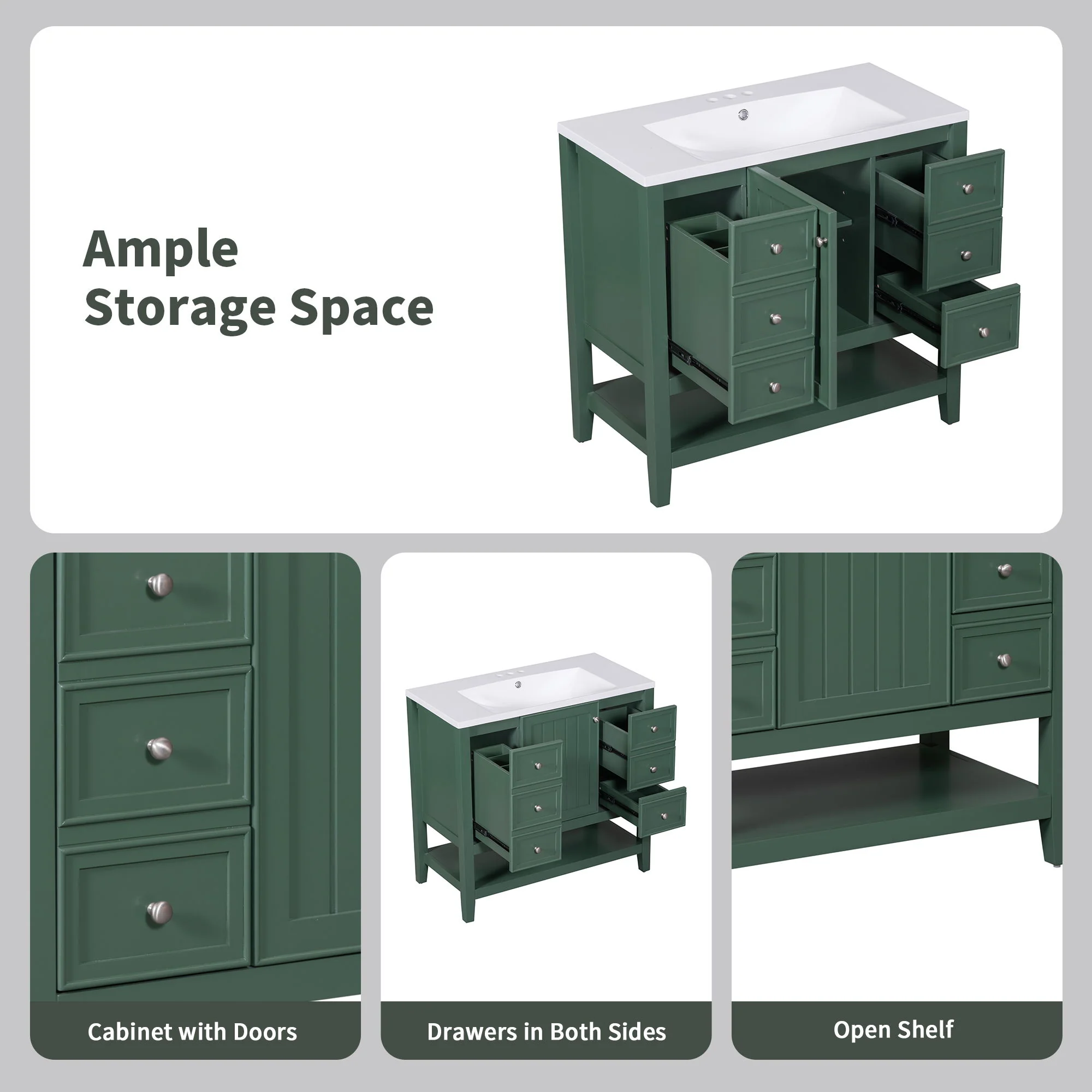 Modern Bathroom Vanity With Sink - Image 16