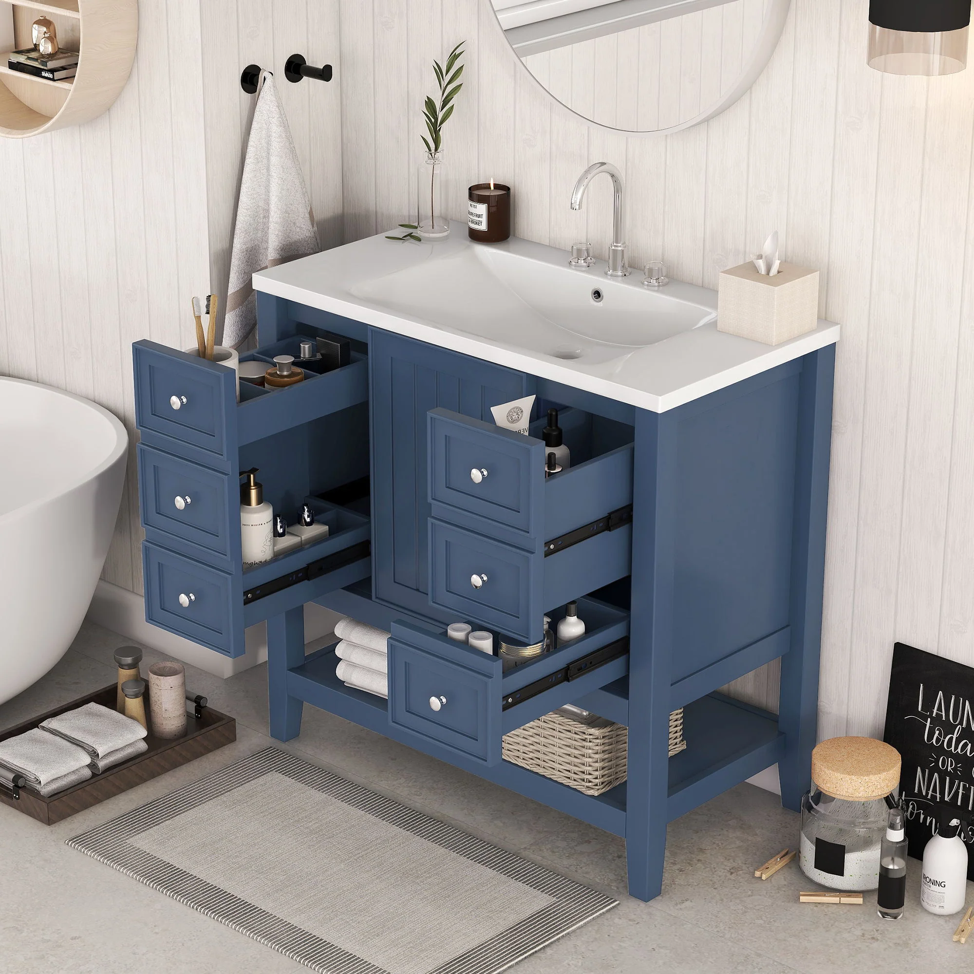 Modern Bathroom Vanity With Sink - Image 23