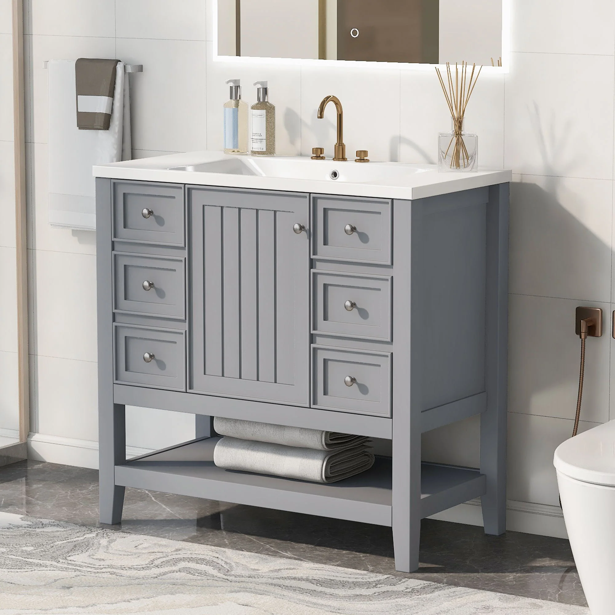 Modern Bathroom Vanity With Sink - Image 26