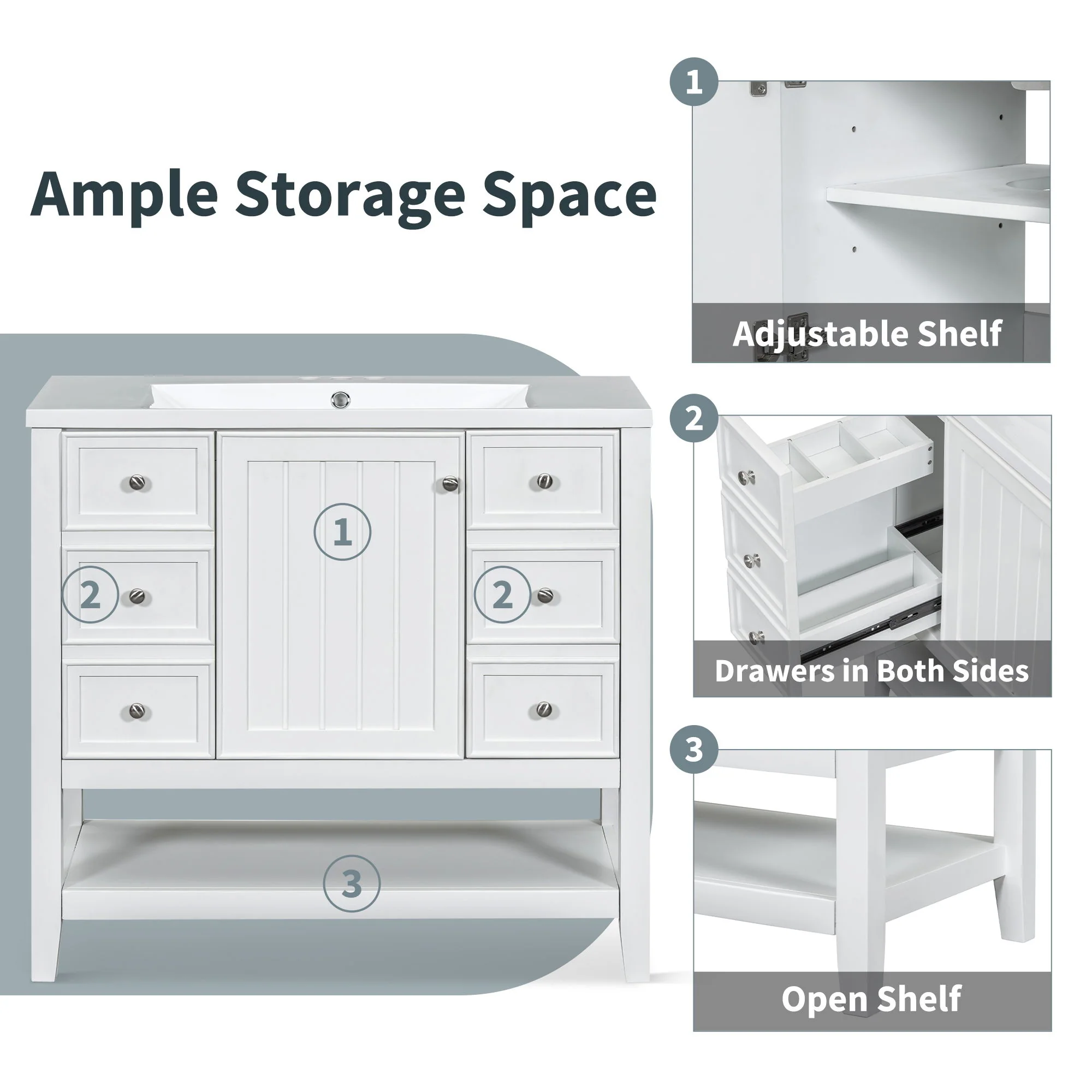 Modern Bathroom Vanity With Sink - Image 27