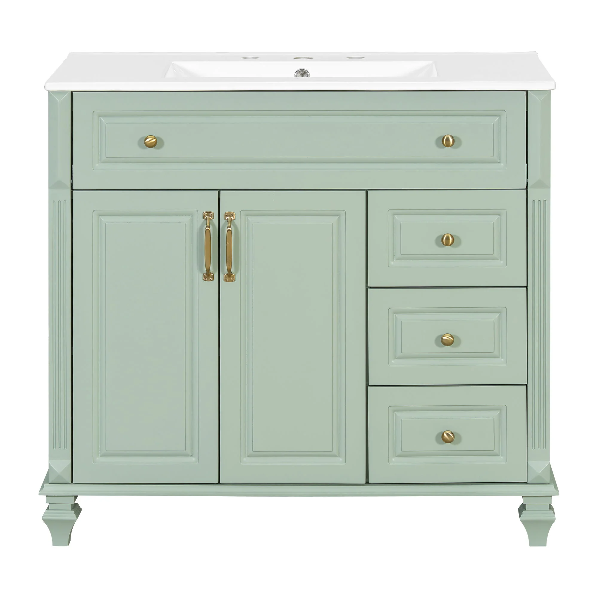 Modern Bathroom Vanity With Sink, 3 Drawers & 2 Doors - Image 16