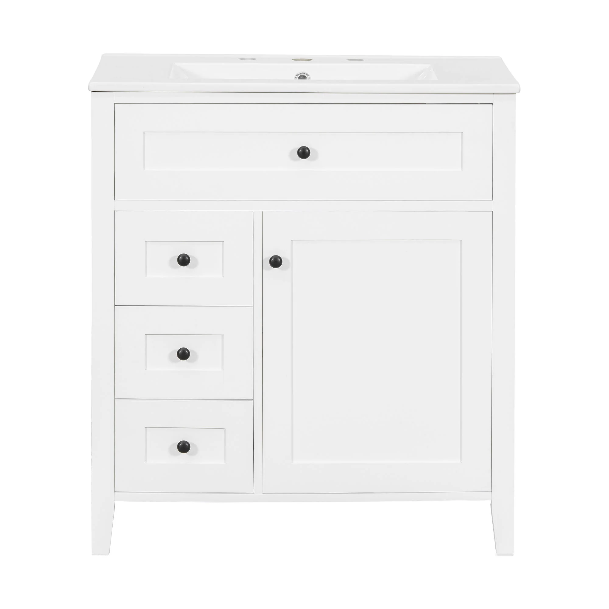 Modern Bathroom Vanity With Sink, 3 Drawers And Adjustable Shelf - Image 2