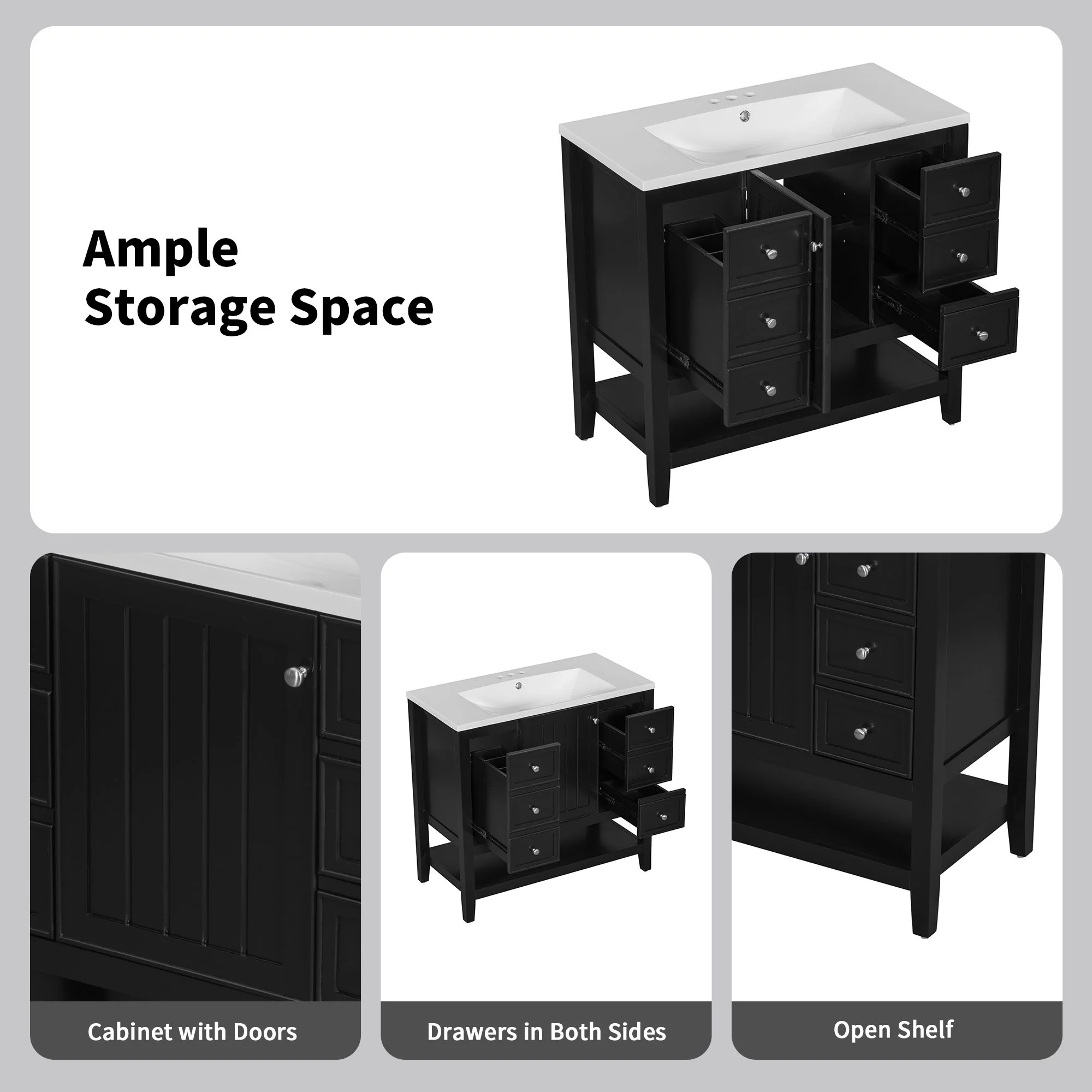 Modern Bathroom Vanity With Sink - Image 36