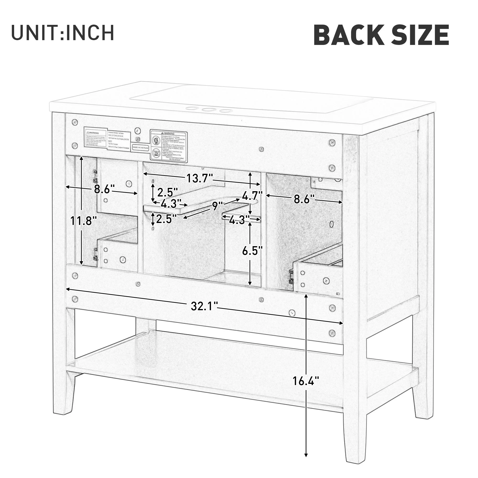 Modern Bathroom Vanity With Sink - Image 38