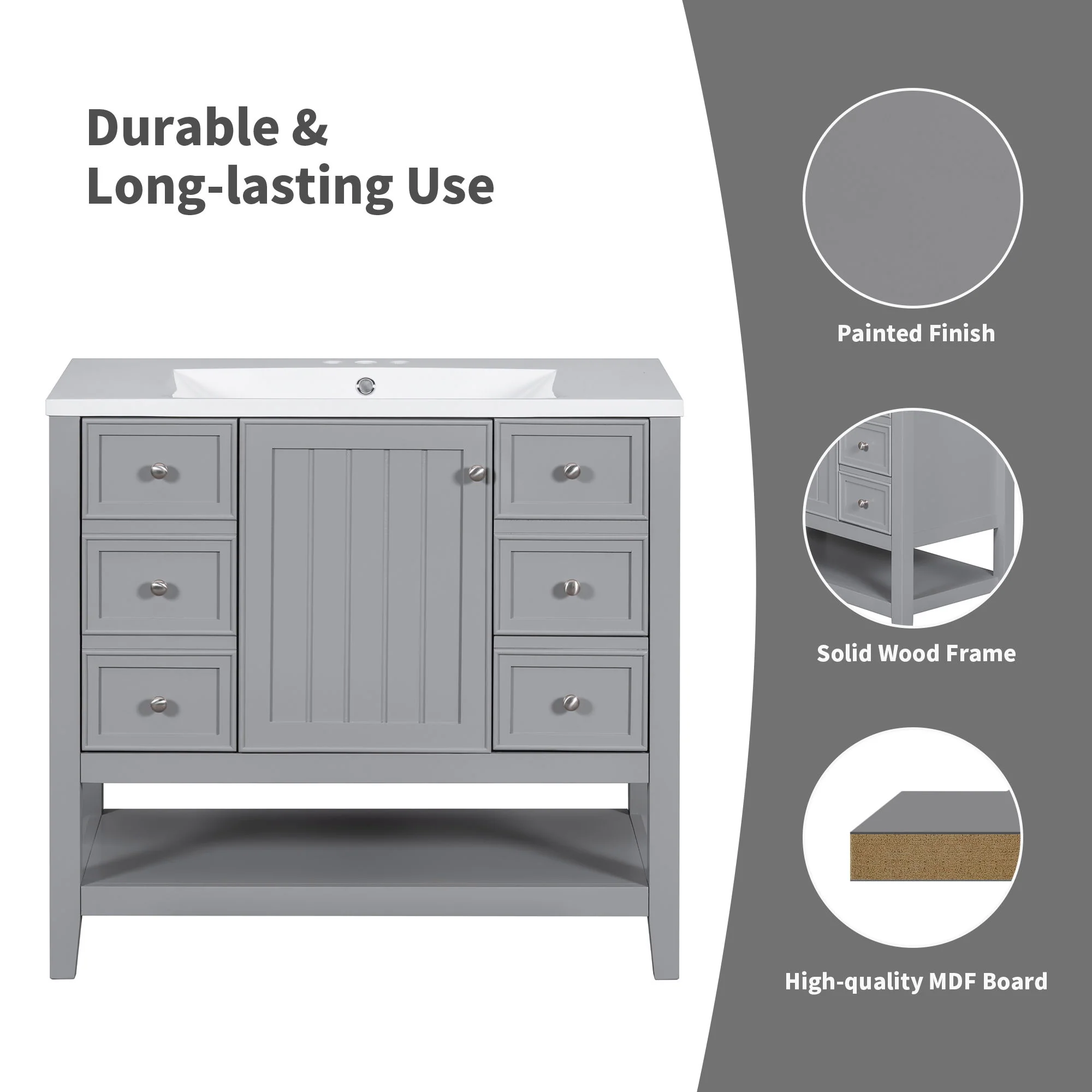 Modern Bathroom Vanity With Sink - Image 39