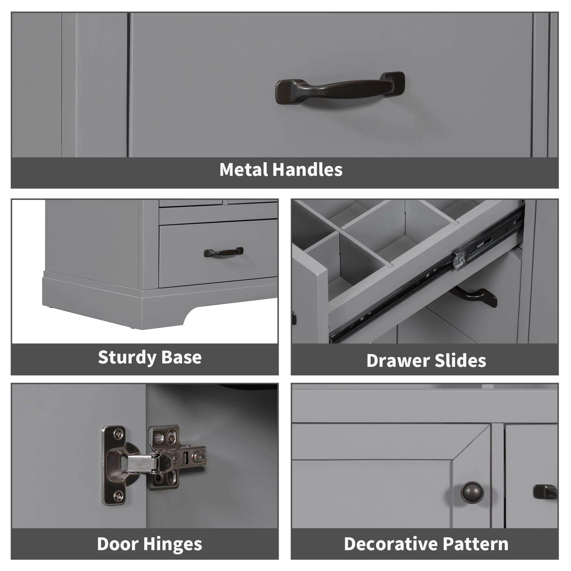 Modern Bathroom Vanity With Sink, 6 Drawers, Adjustable Shelf - Image 22
