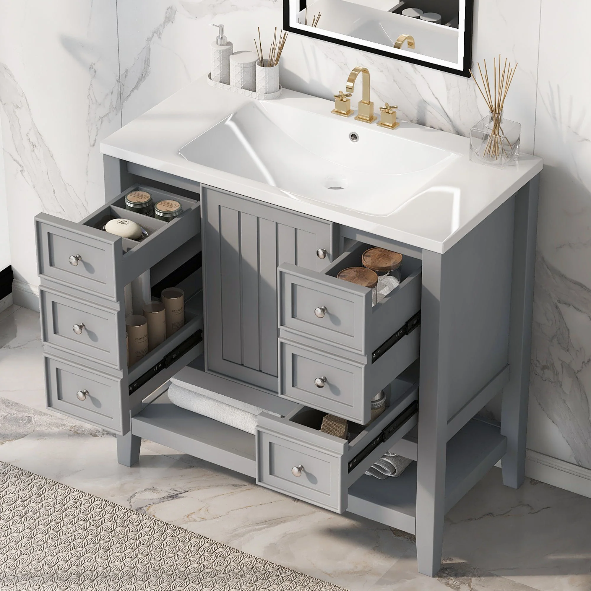 Modern Bathroom Vanity With Sink - Image 8