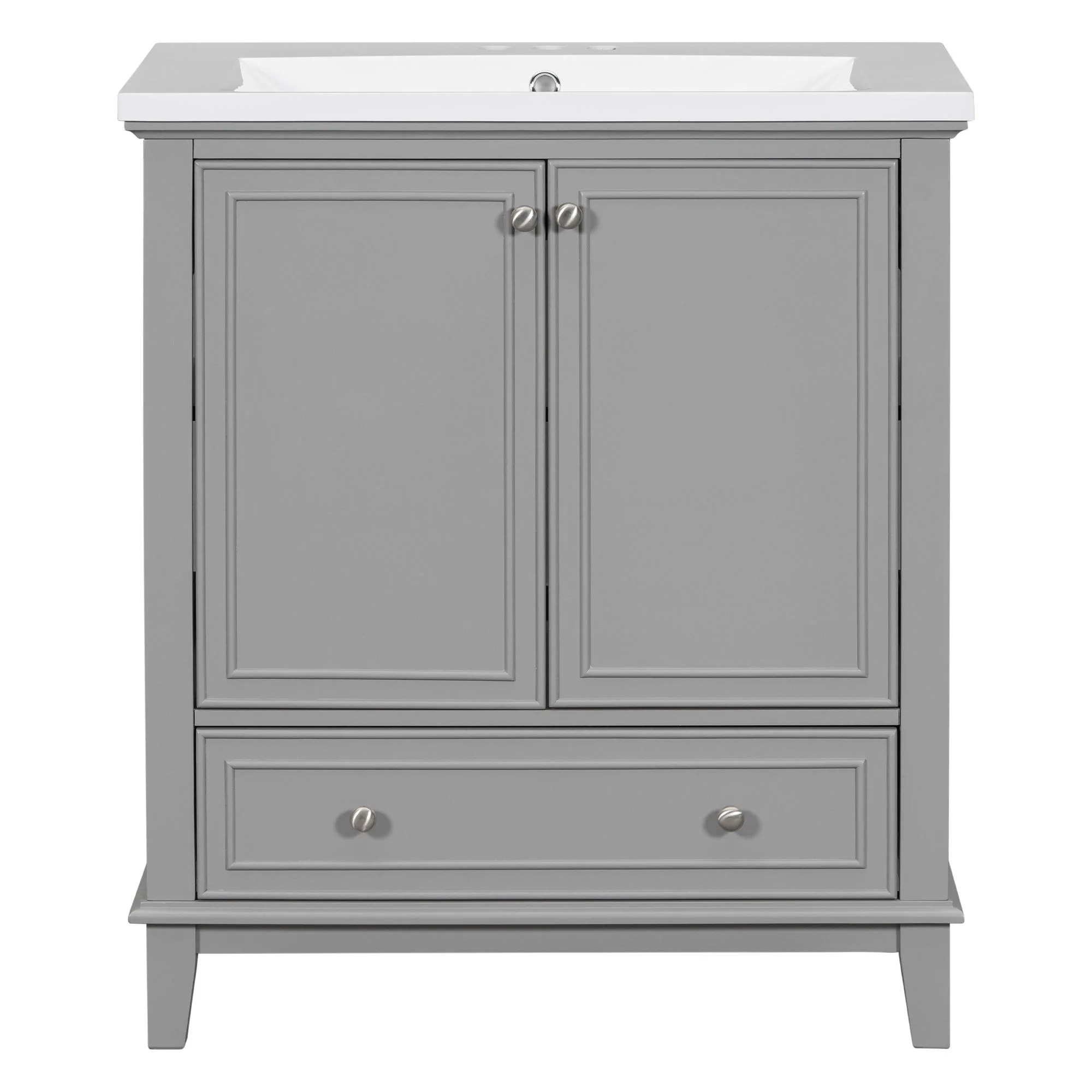 Modern Bathroom Vanity With Sink Combo, Multi Functional Cabinet With Doors And Drawer - Image 4