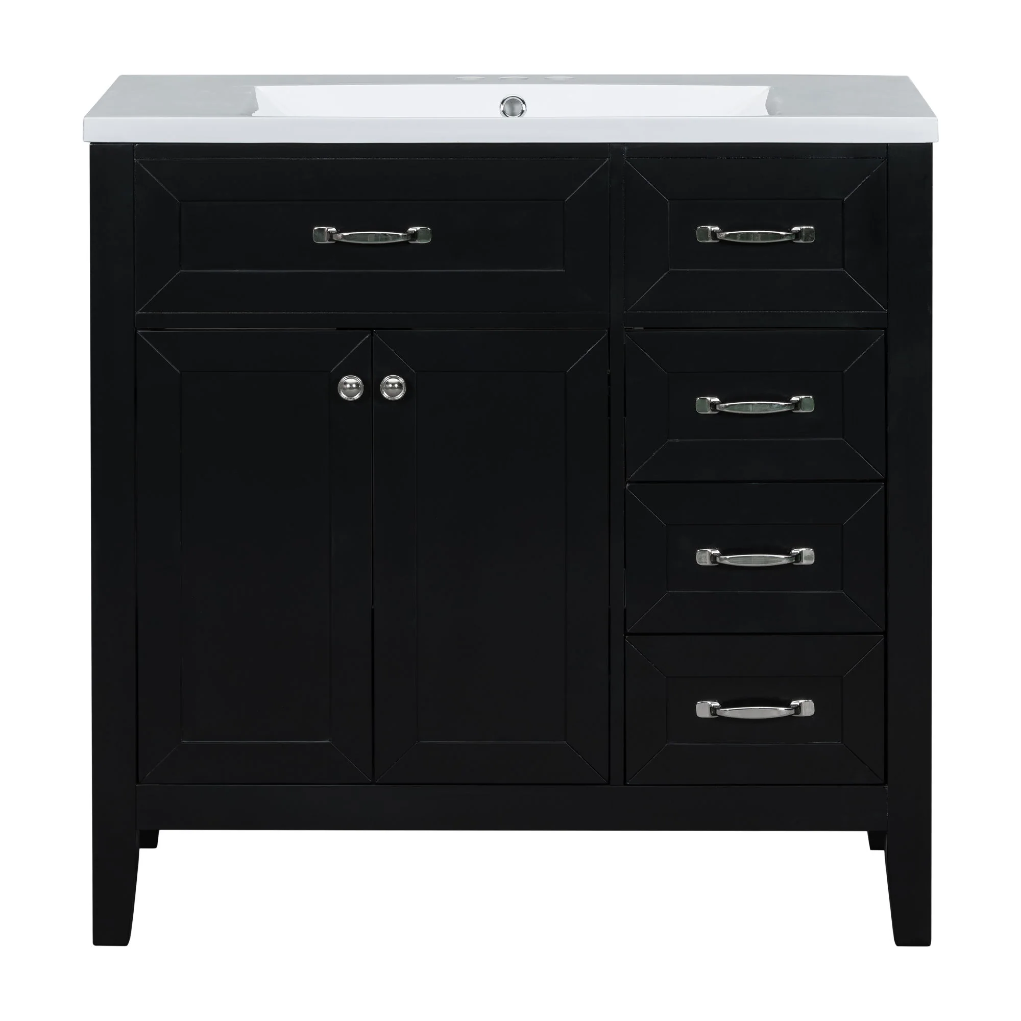 Modern Bathroom Vanity With Sink, Freestanding With Drawers And Doors