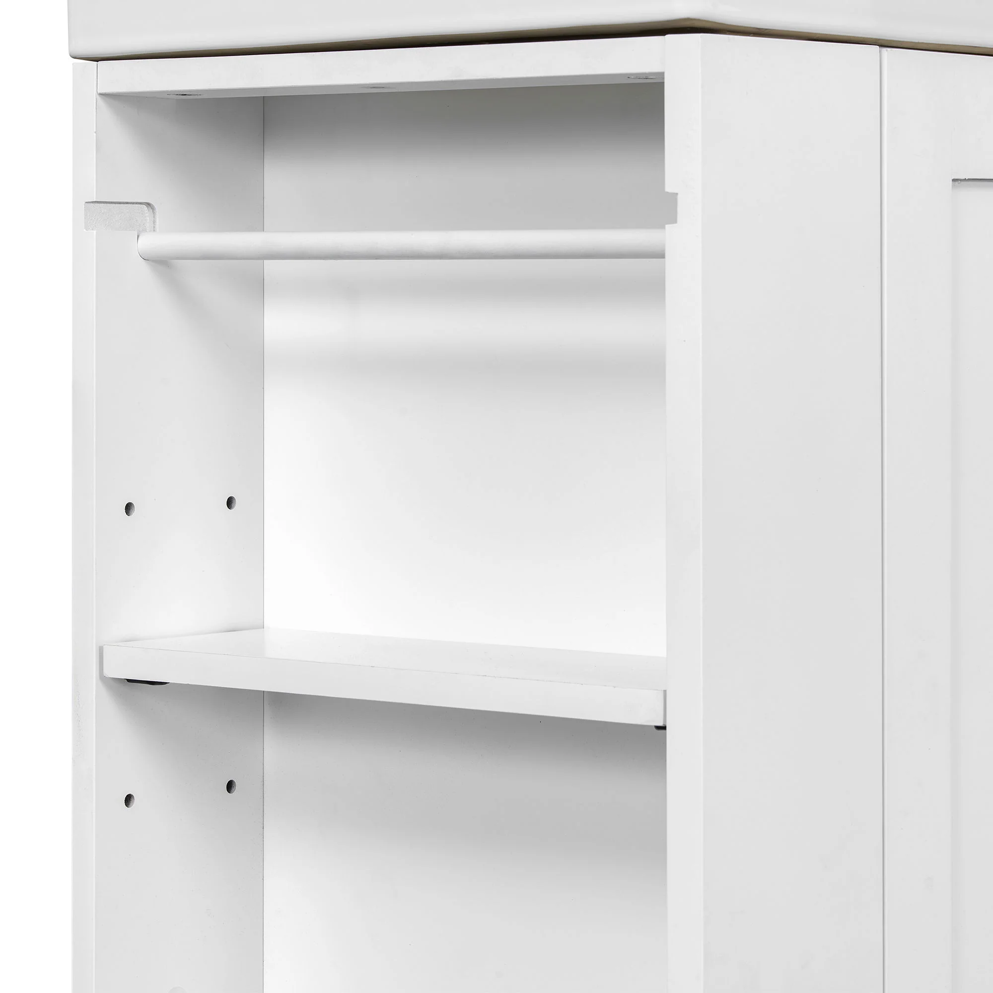 Modern Bathroom Vanity With Sink, Storage Cabinet, Drawer & Side Shelf - Image 15