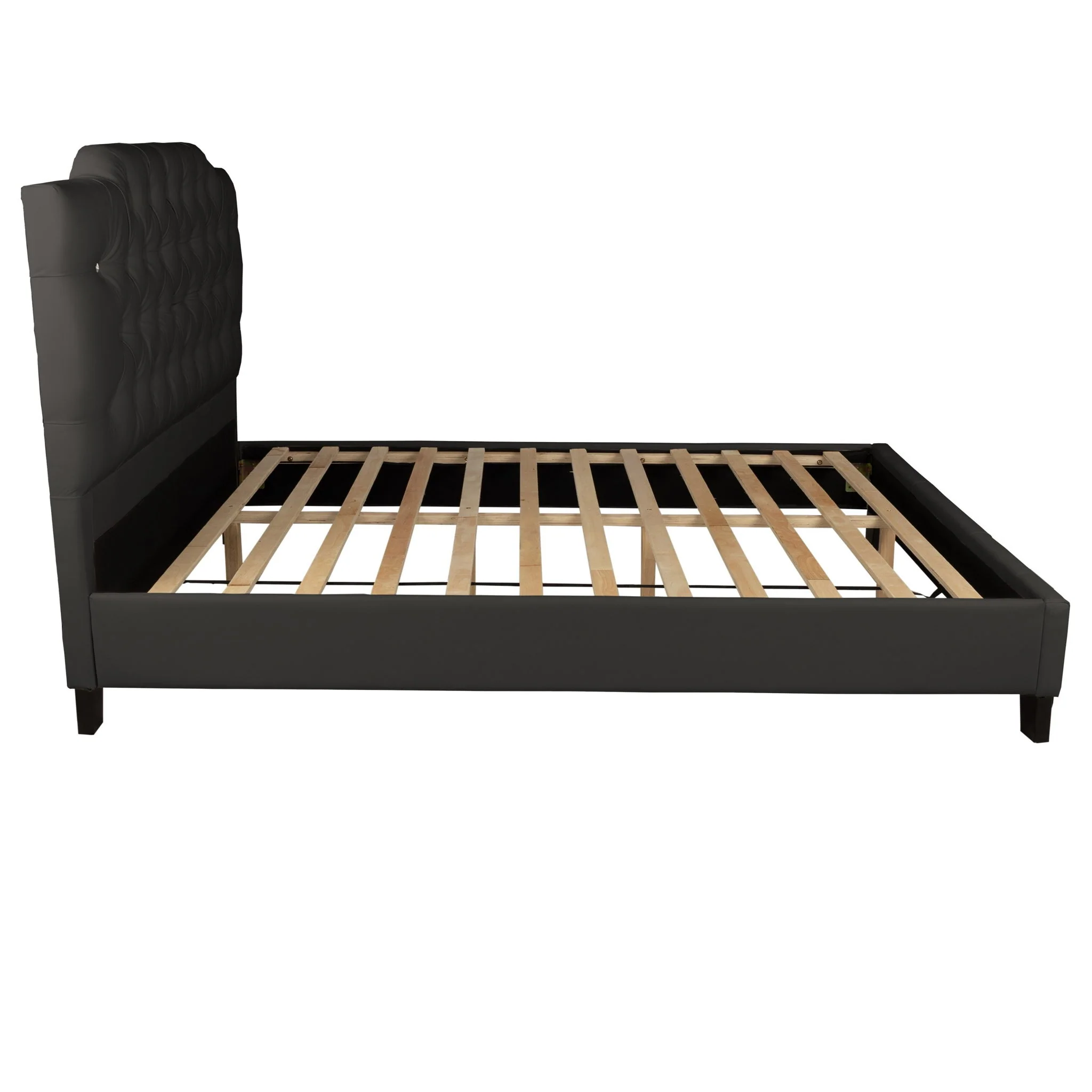 Modern Bed Frame With Tufted Upholstered Headboard - Image 23