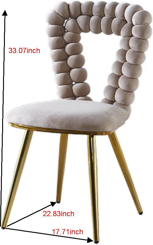 Modern Chair With Iron Tube Legs, Soft Cushions And Comfortable Backrest, Suitable For Dining Room, Living Room, Cafe, Hairball Back - Image 23