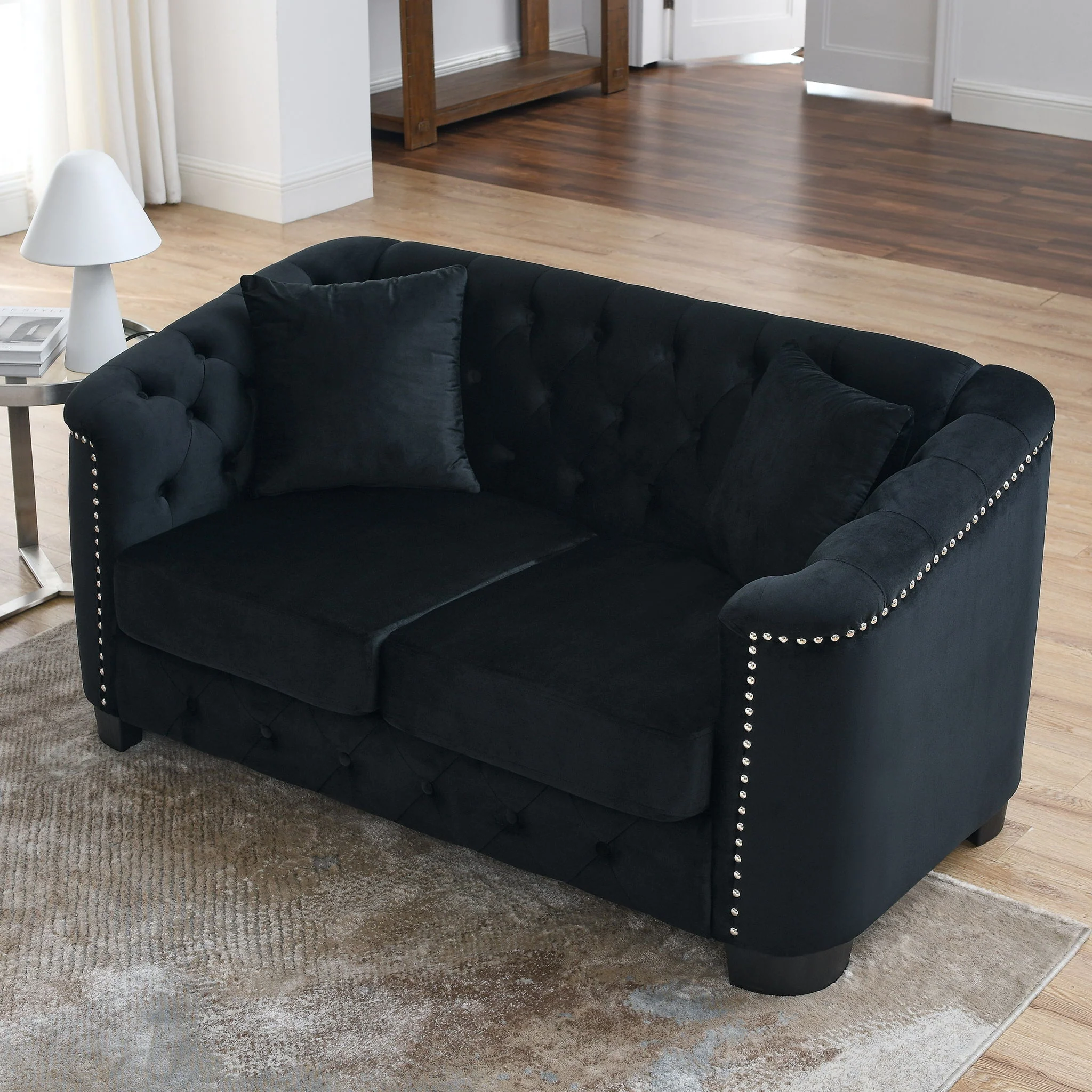 Modern Chesterfield Sofa With Tufted Backrest For Living Room - Image 25