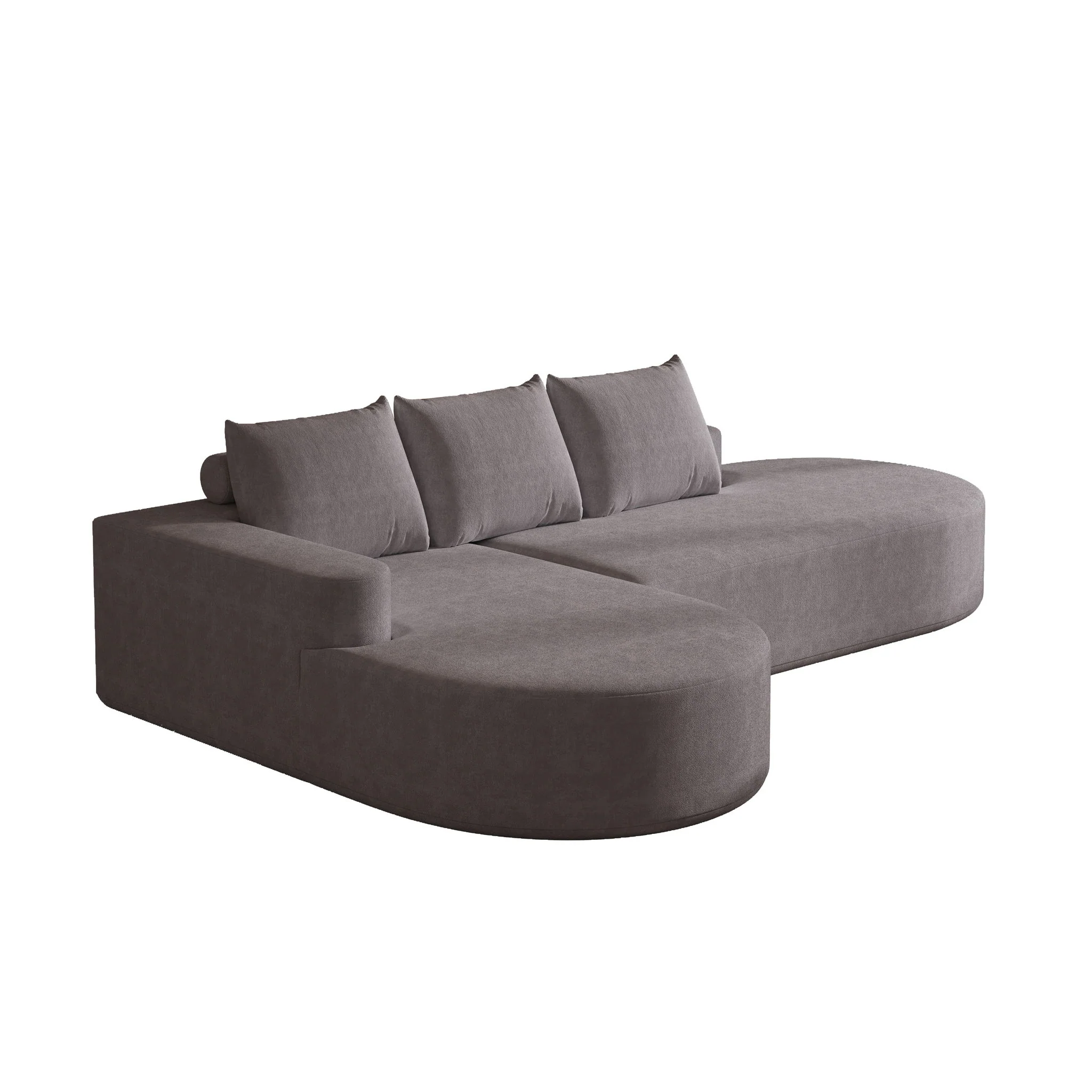 Modern Curved Sofa, L-Shaped Modular Sectional Set With 3 Pillows - Image 21