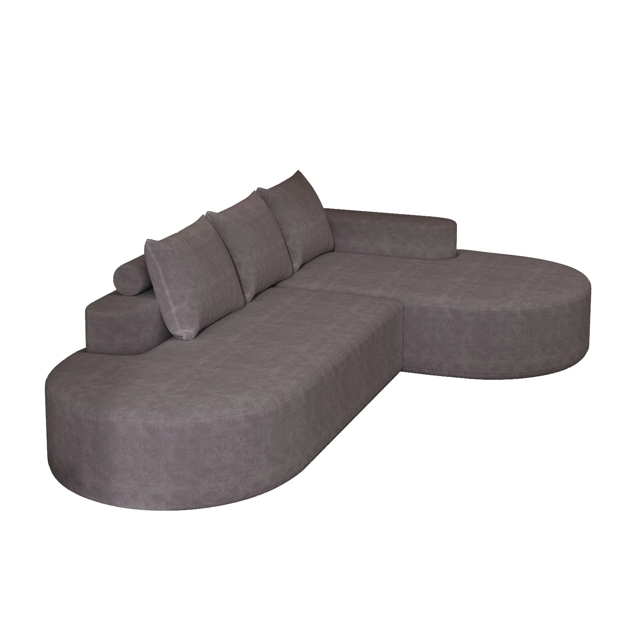 Modern Curved Sofa, L-Shaped Modular Sectional Set With 3 Pillows - Image 29