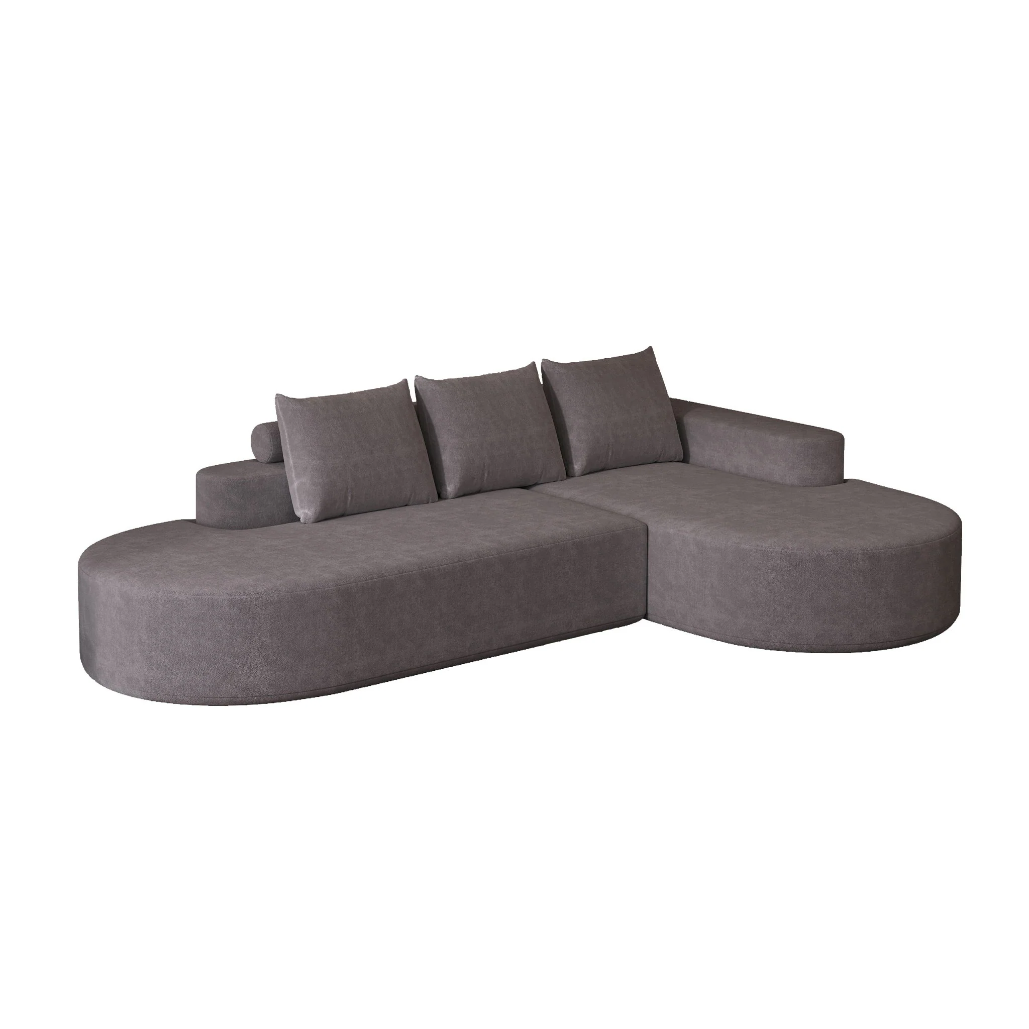Modern Curved Sofa, L-Shaped Modular Sectional Set With 3 Pillows - Image 31