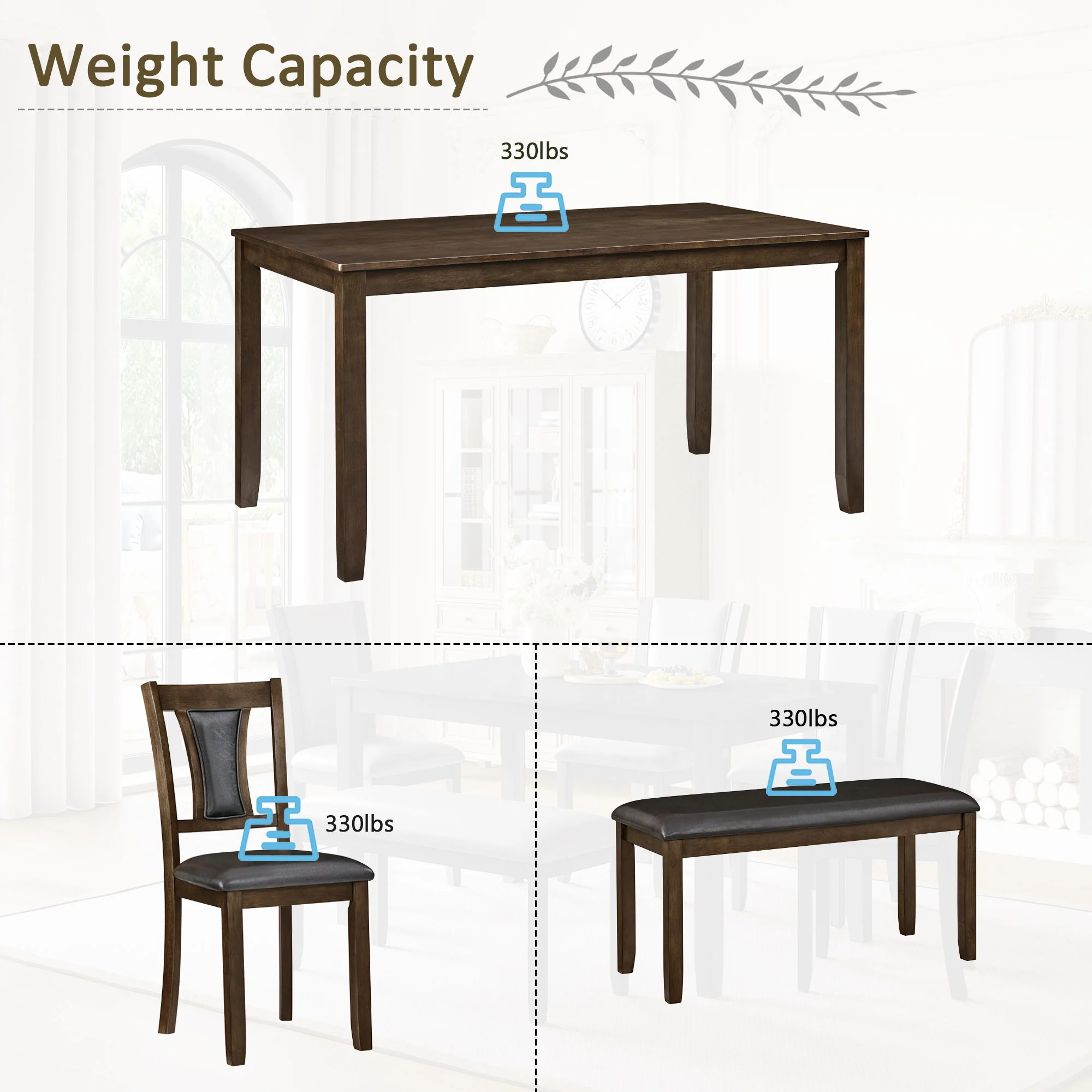 Modern Dining Table Set With Upholstered Chairs - Image 11