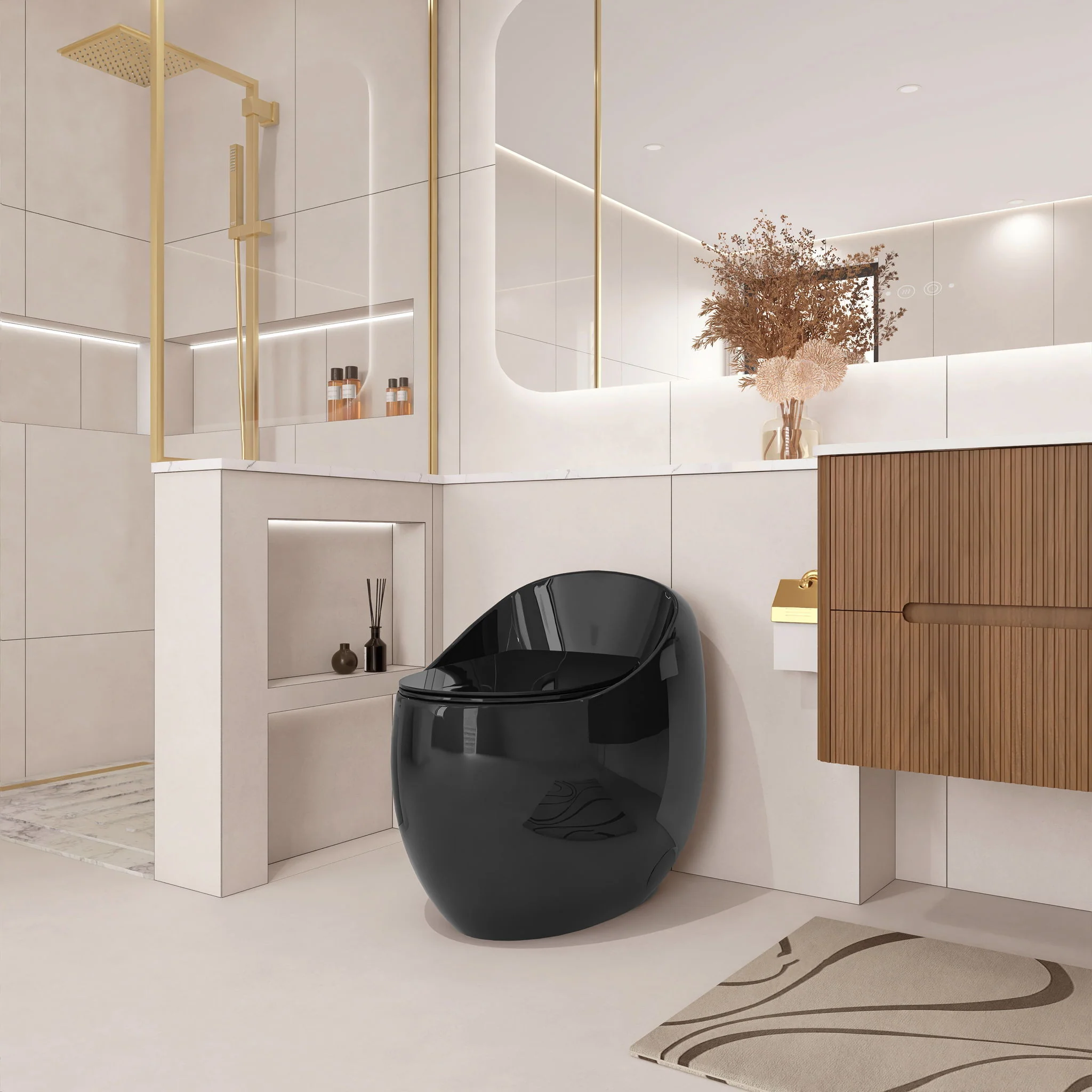 Modern Egg Shape Toilet 1.28 Gpf Single Flush Ceramic - Image 14