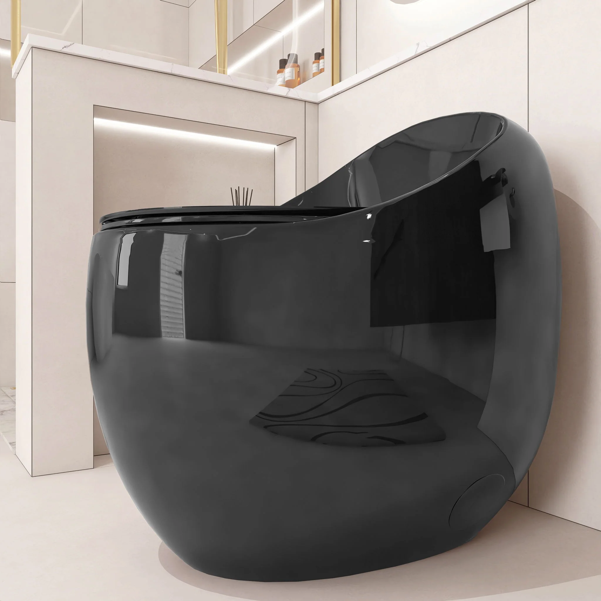 Modern Egg Shape Toilet 1.28 Gpf Single Flush Ceramic - Image 7
