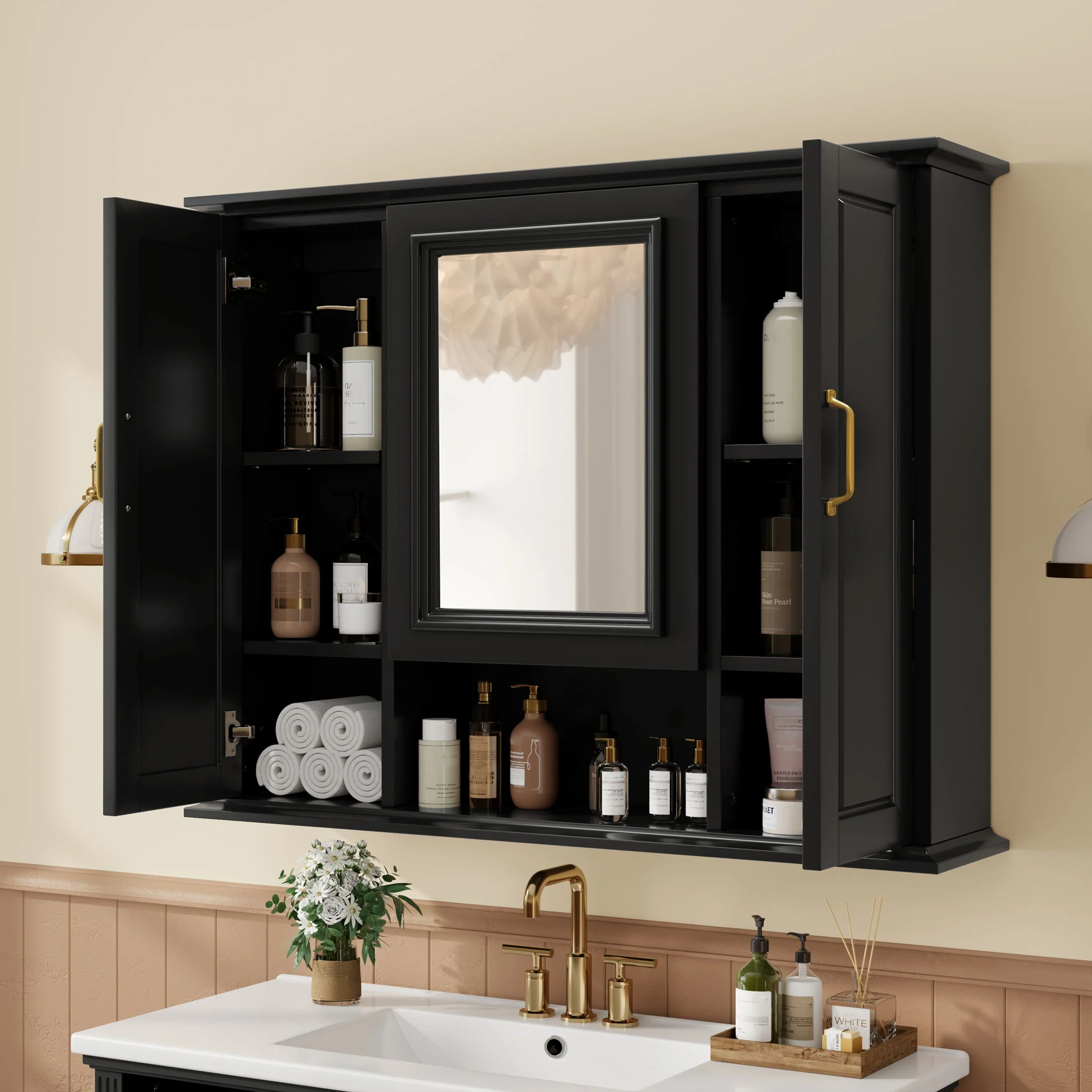 Modern Freestanding Bathroom Vanity With Sink, Cabinet, Soft-Close Drawers, Tip-Out Tray - Image 11