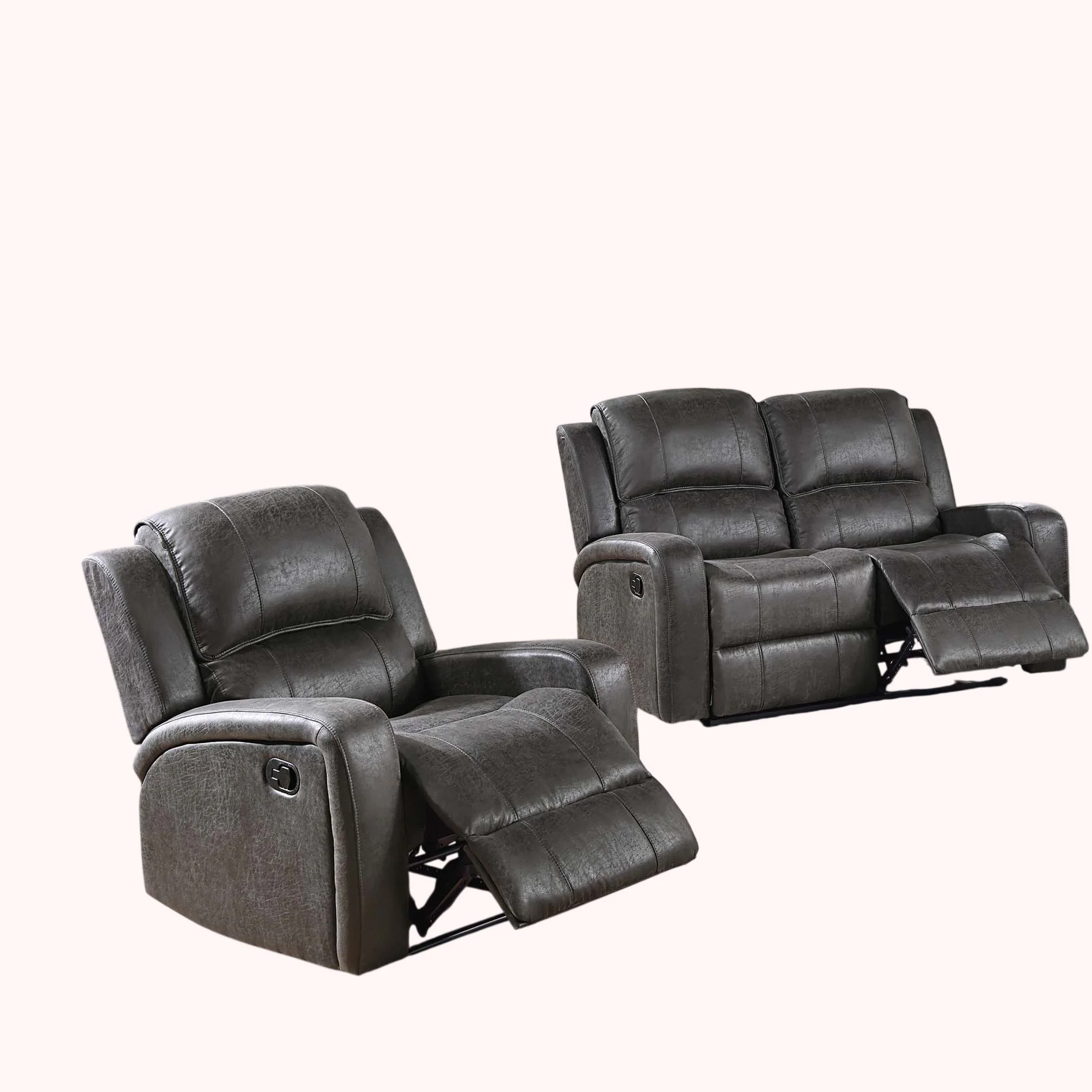 Modern Living Room Set With Square Armrest, Cushion Backrest - Image 5