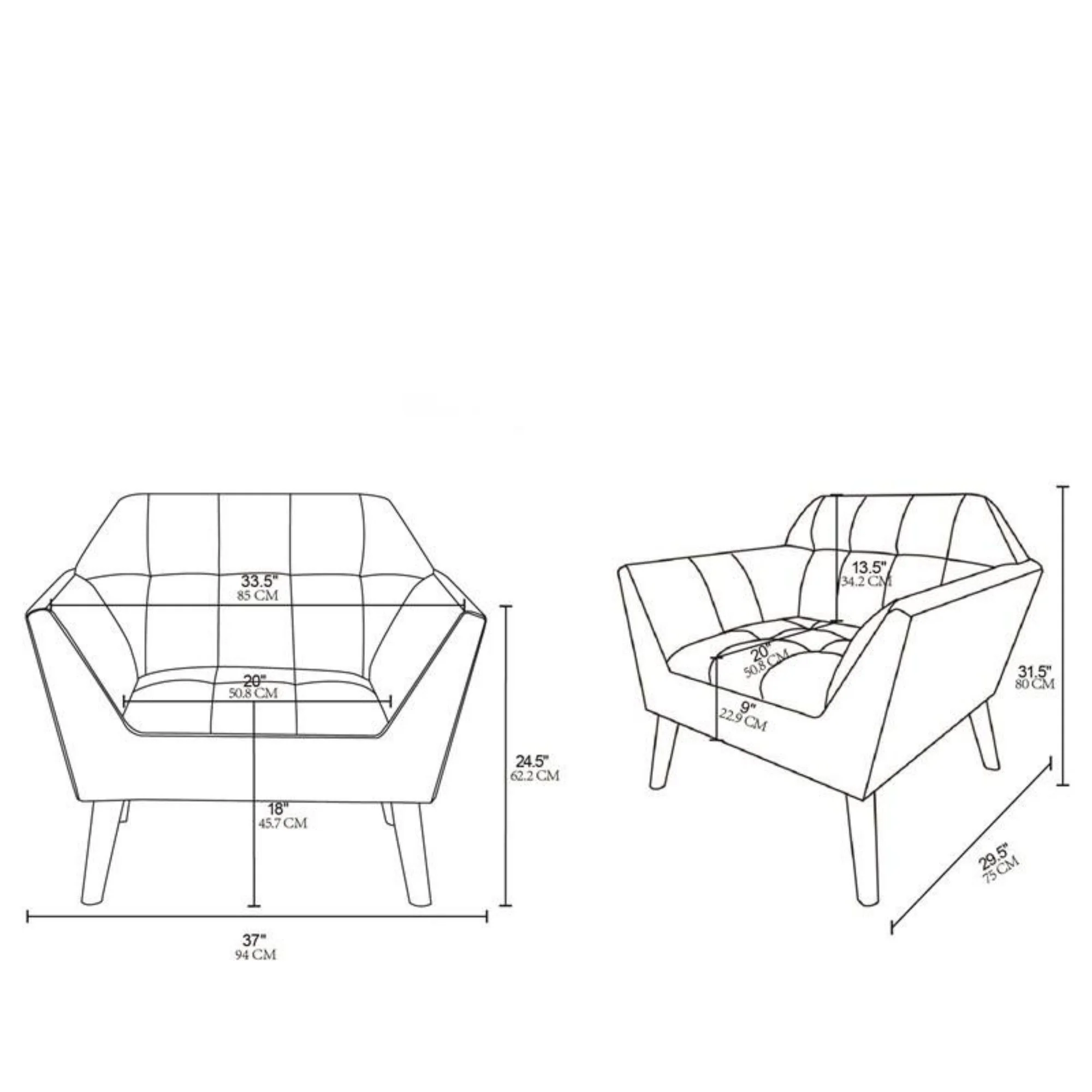 Modern Lounge Chair With Button Tufting - Image 31