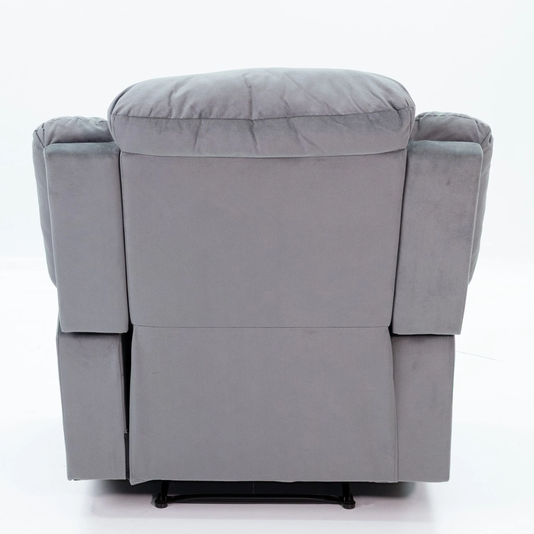 Modern Manual Recliner With Padded Seat And Pillow Arms - Image 8
