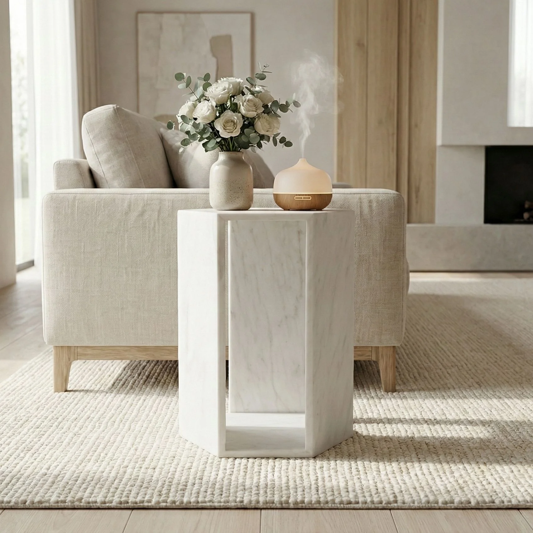 Modern Minimalist Hexagon Side Table - Image 34