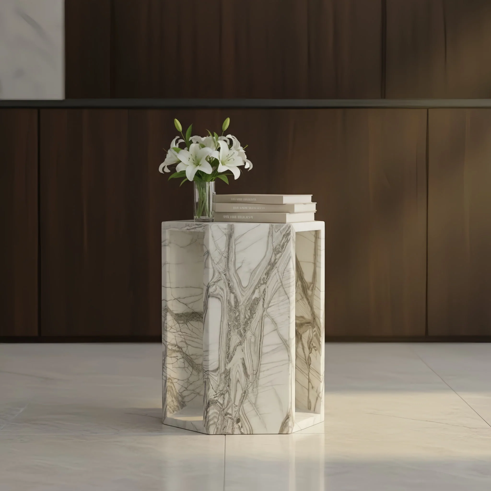 Modern Minimalist Hexagon Side Table - Image 35