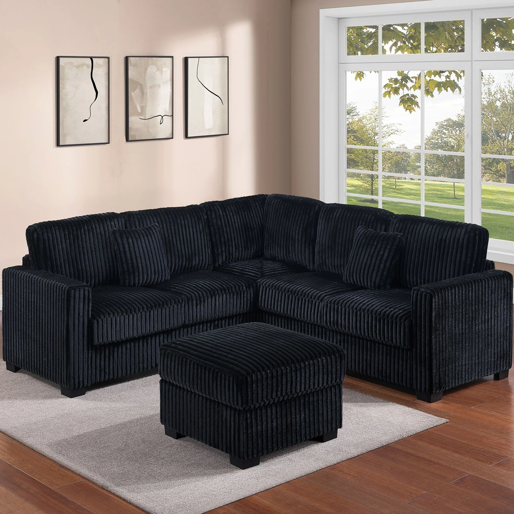 Modern Sectional Set With Cocktail Ottoman - Image 5