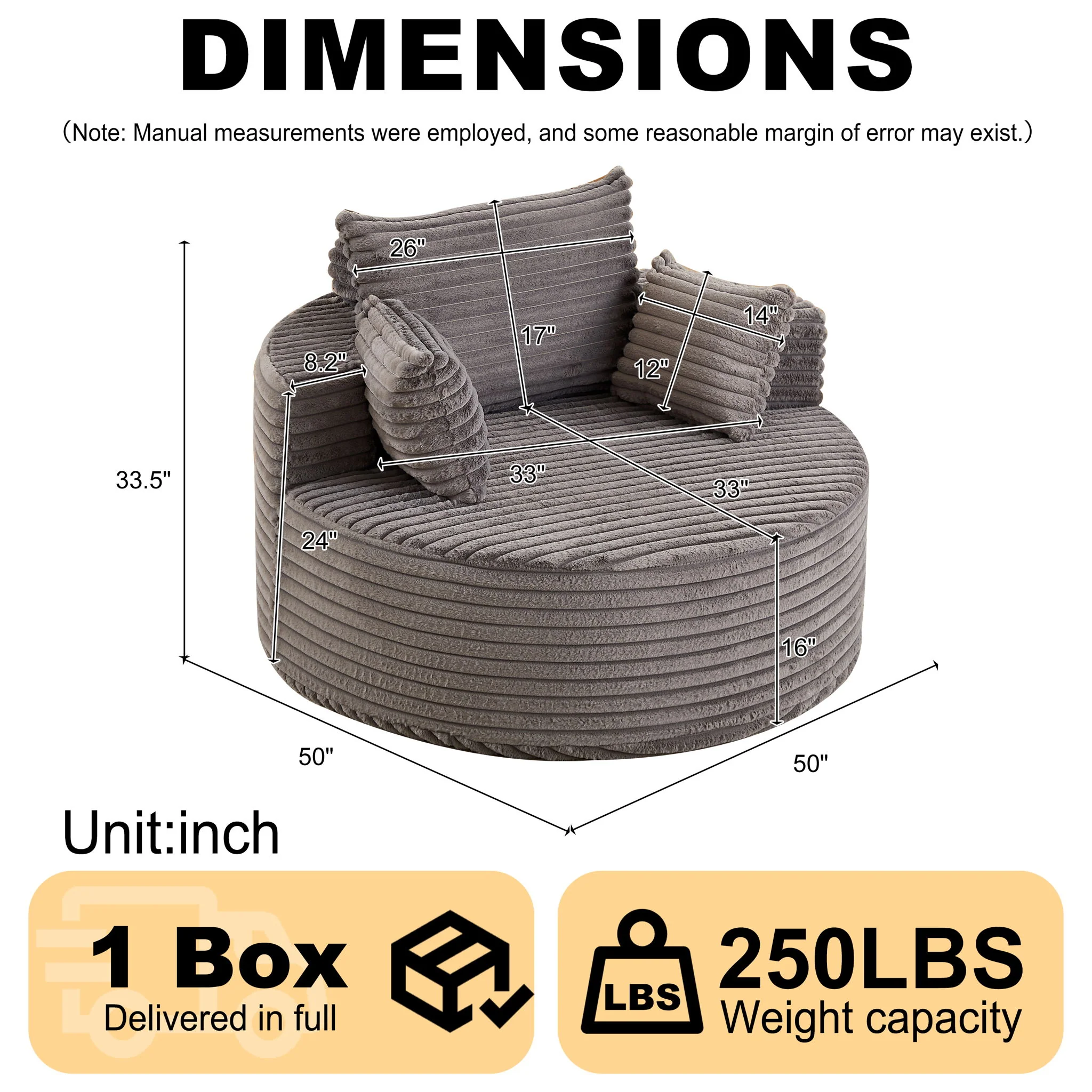 Modern Single Sofa With Backrest Pillow For Living Room - Image 37