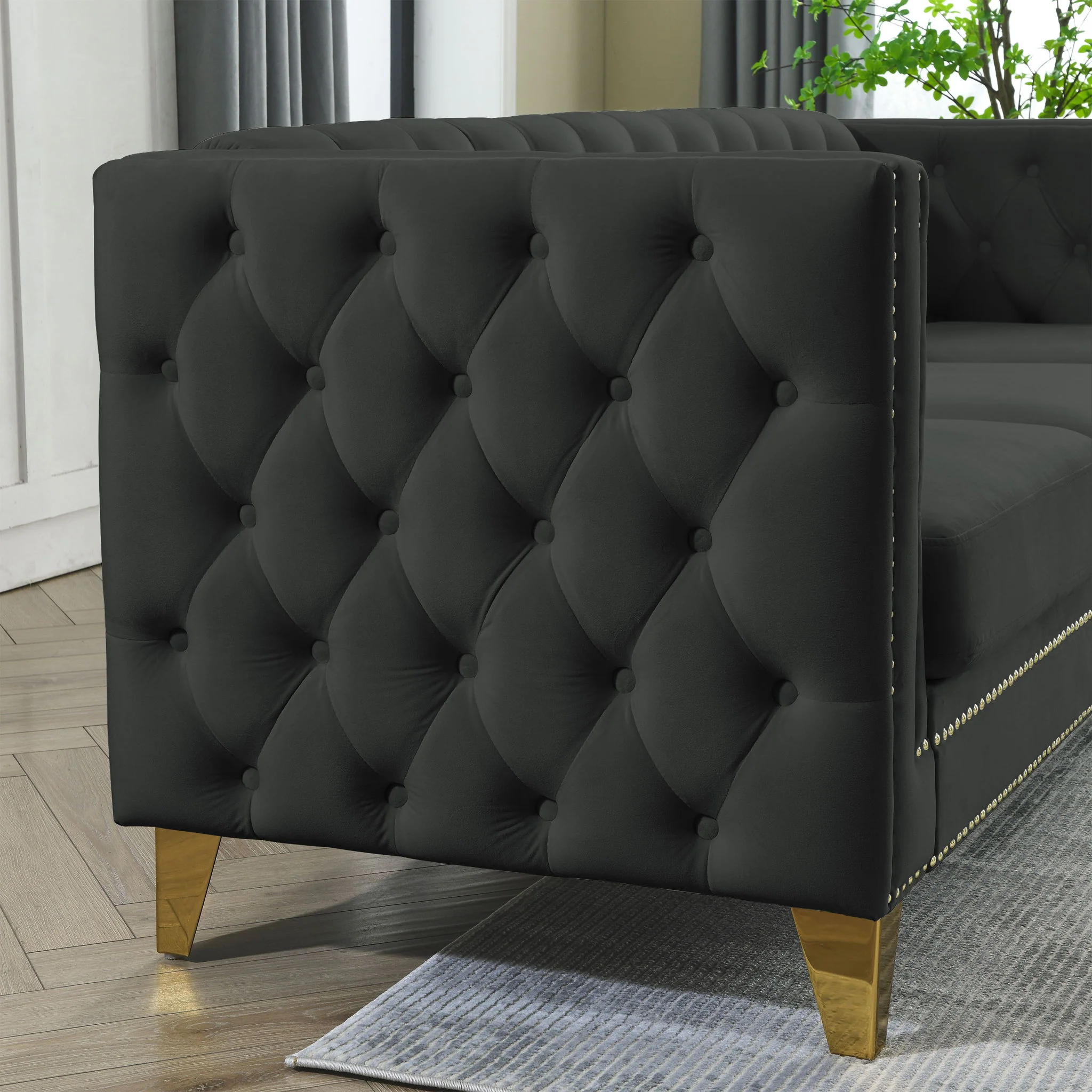 Modern Sofa With Button Tufting, Upholstered Couch For Living Room - Image 46