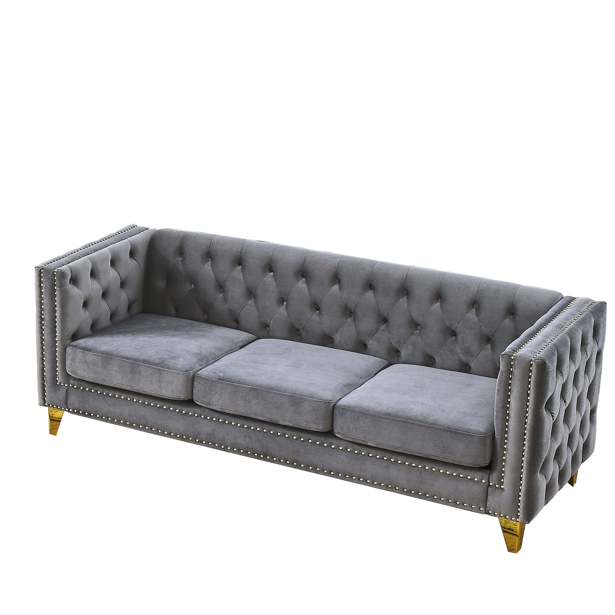 Modern Sofa With Button Tufting, Upholstered Couch For Living Room - Image 5