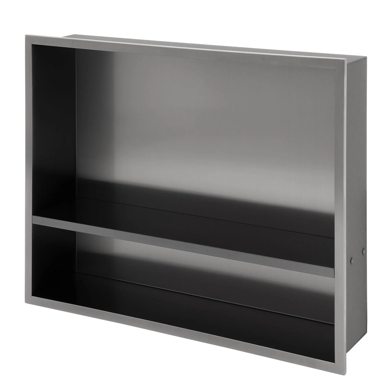 Modern Stainless Steel Shower Niche Double Shelf For Bathroom - Image 2