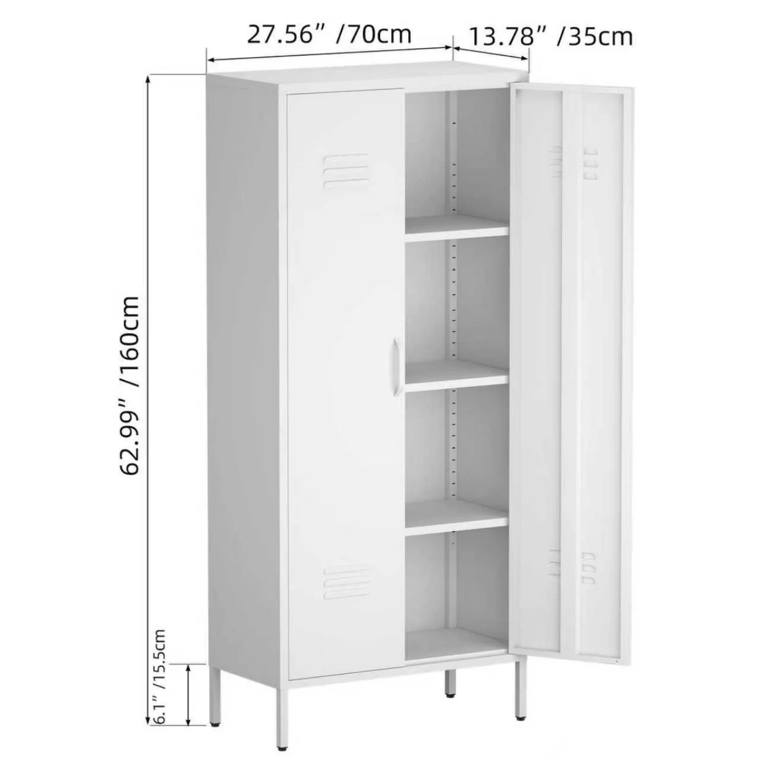 Modern Storage Cabinet With Adjustable Shelves, Magnetic Door Stopper - Image 7