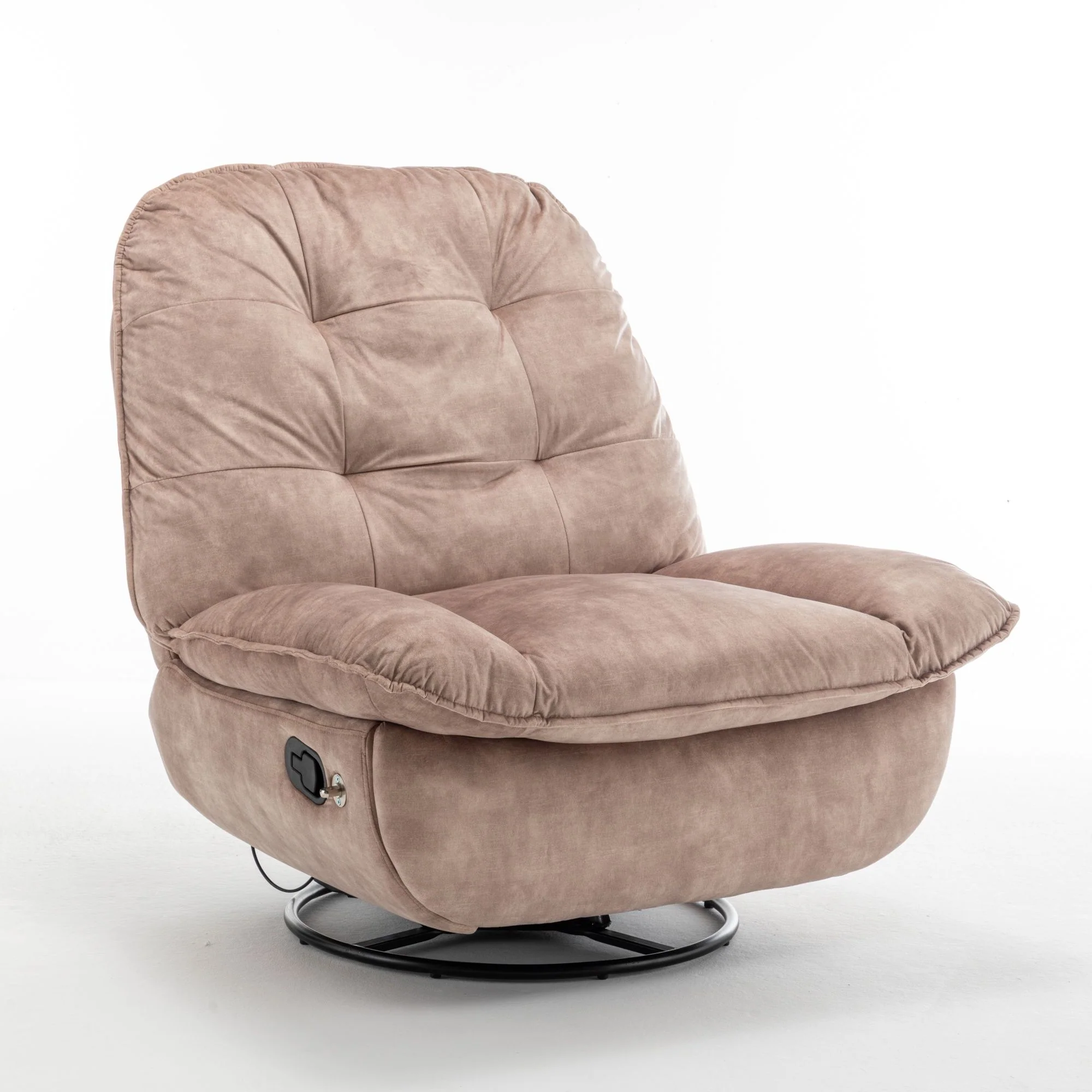 Modern Swivel Gliding Recliner Chair With Rocking Function And Phone Holder, Large Comfortable - Image 10