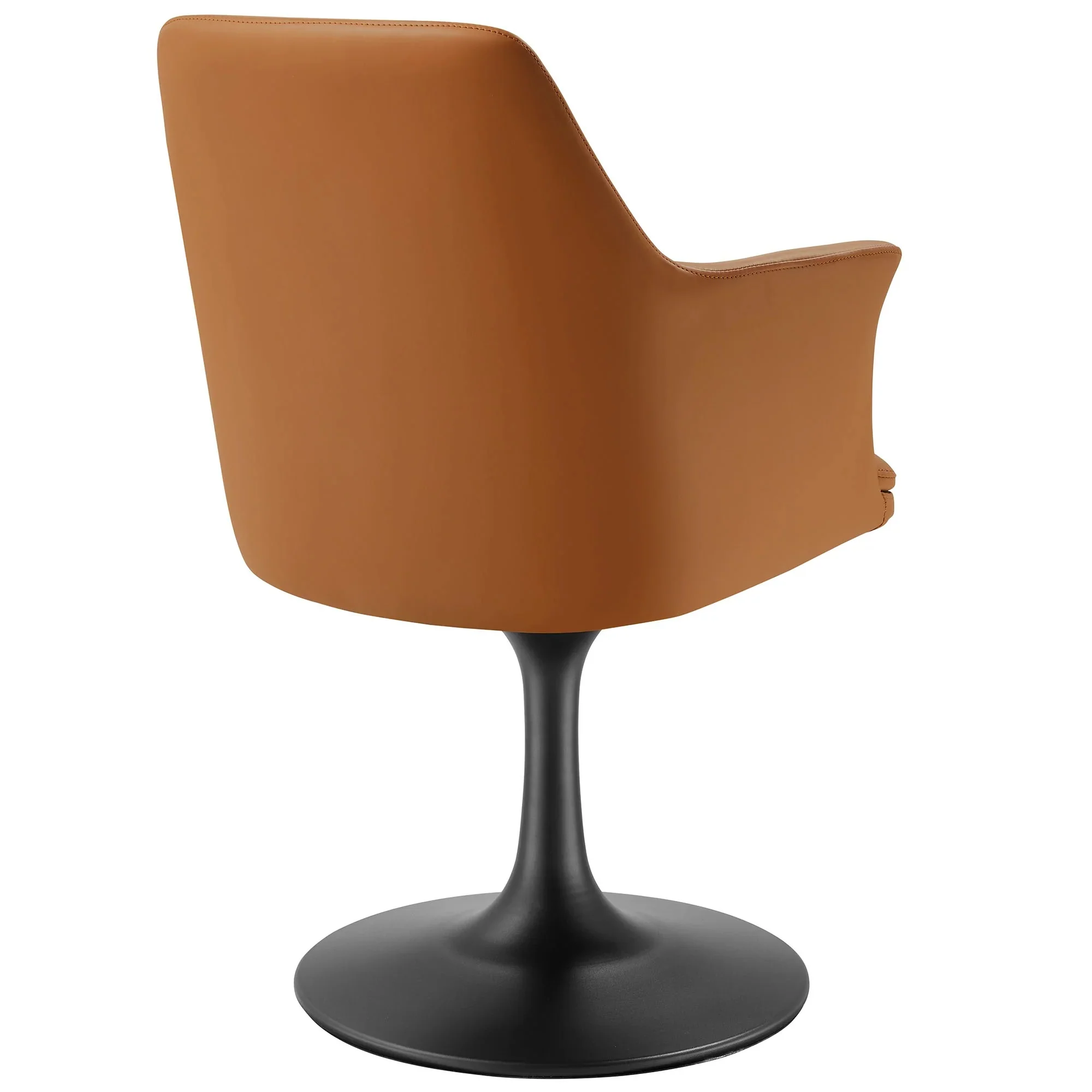 Modern Textured Fabric Swivel Dining Armchair - Image 14